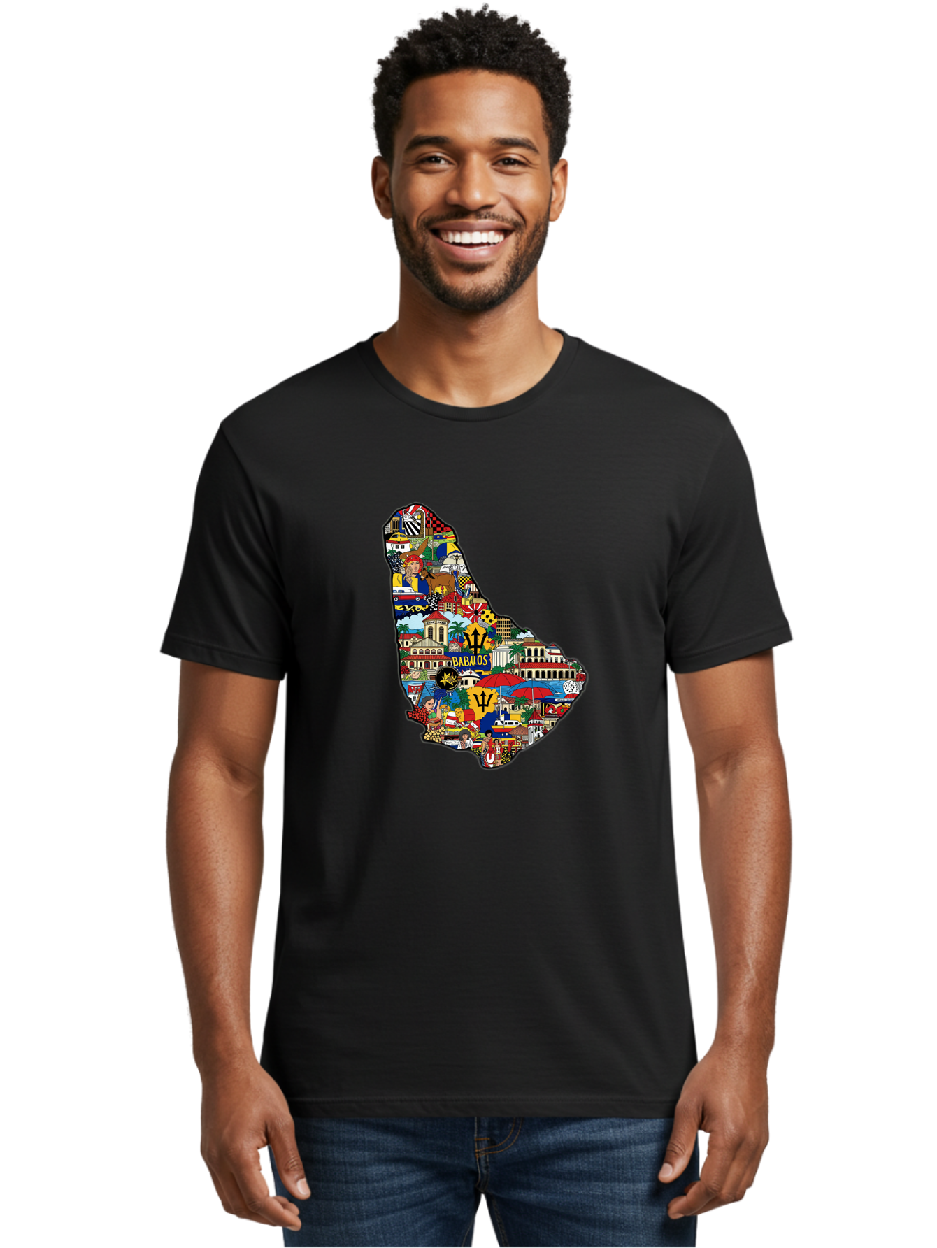 Barbados-Collage Men'S Graphic Tee, 100% Cotton, Comfortable Casual Summer Wear, Machine Washable, Vintage Camera, Old Camera, Antique Camera, Black Camera, Classic Photography, Photography Equipment, Nostalgic Device, Film Camera, Camera Art Bal752 20