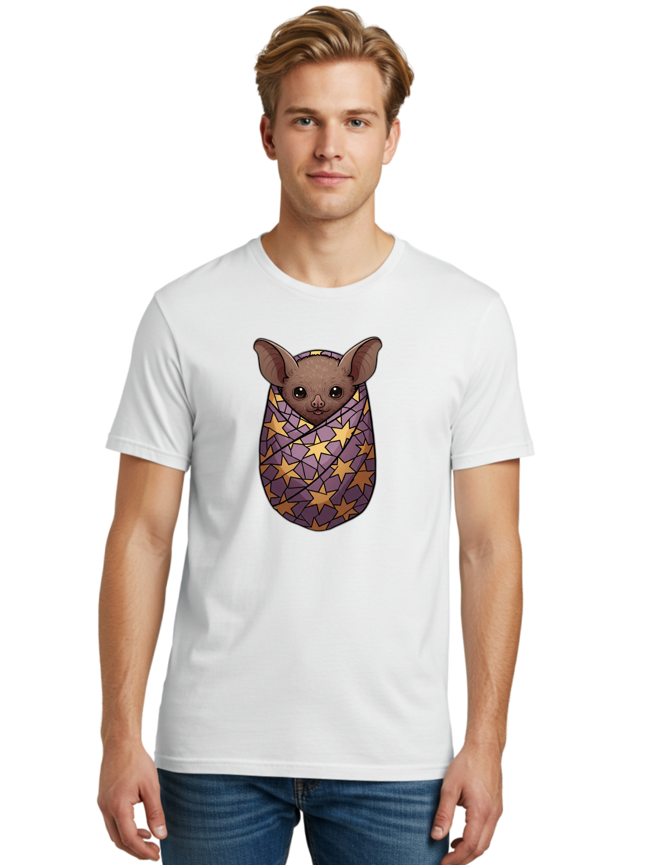 Bat-In-Stars-Blanket-1 Men'S Graphic Tee, 100% Cotton, Comfortable Casual Summer Wear, Machine Washable, Vintage Camera, Old Camera, Antique Camera, Black Camera, Classic Photography, Photography Equipment, Nostalgic Device, Film Camera, Bal766 29