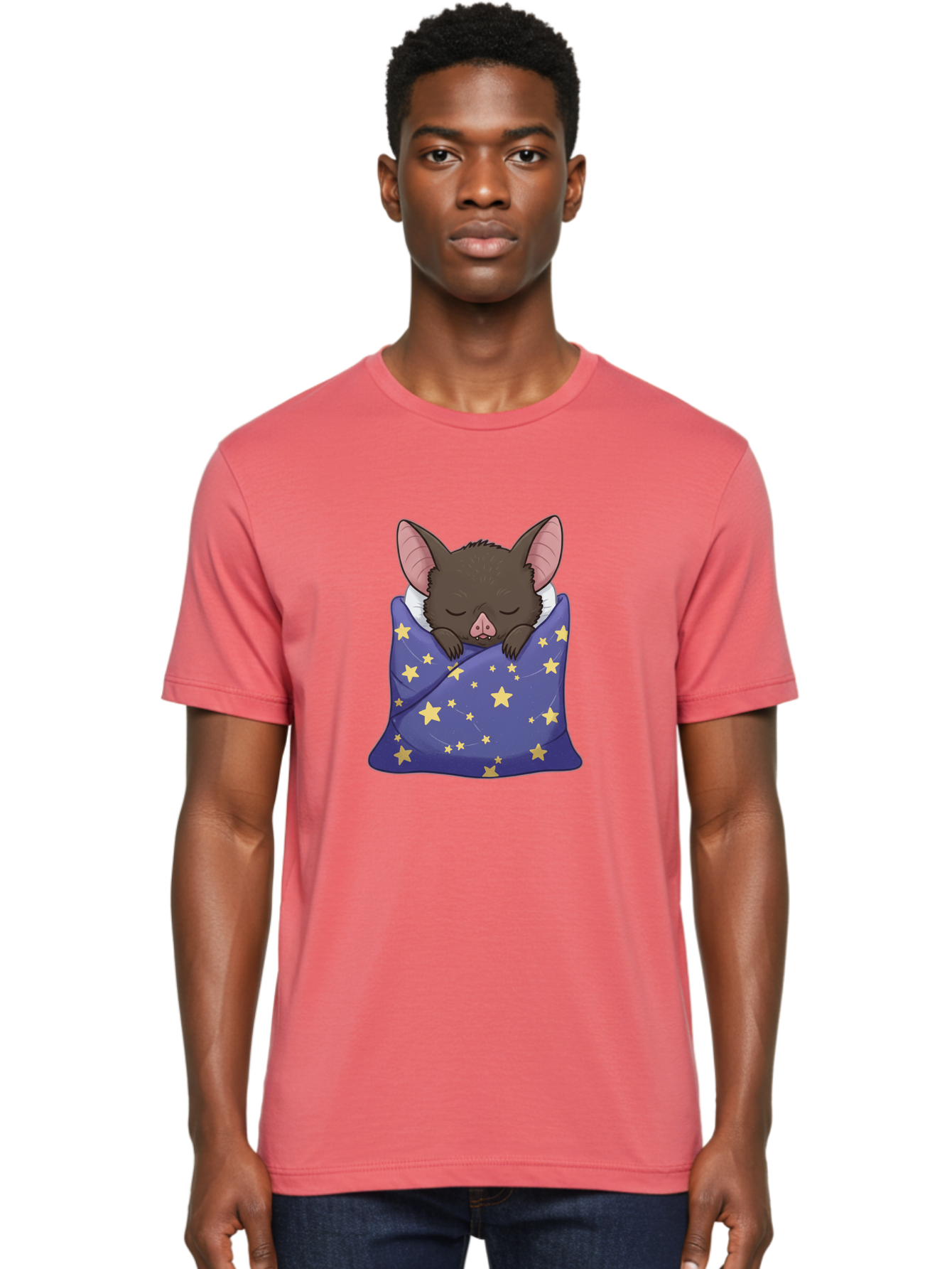 Bat-In-Stars-Blanket Men'S Graphic Tee, 100% Cotton, Comfortable Casual Summer Wear, Machine Washable, Vintage Camera, Old Camera, Antique Camera, Black Camera, Classic Photography, Photography Equipment, Nostalgic Device, Film Camera, Bal767 24