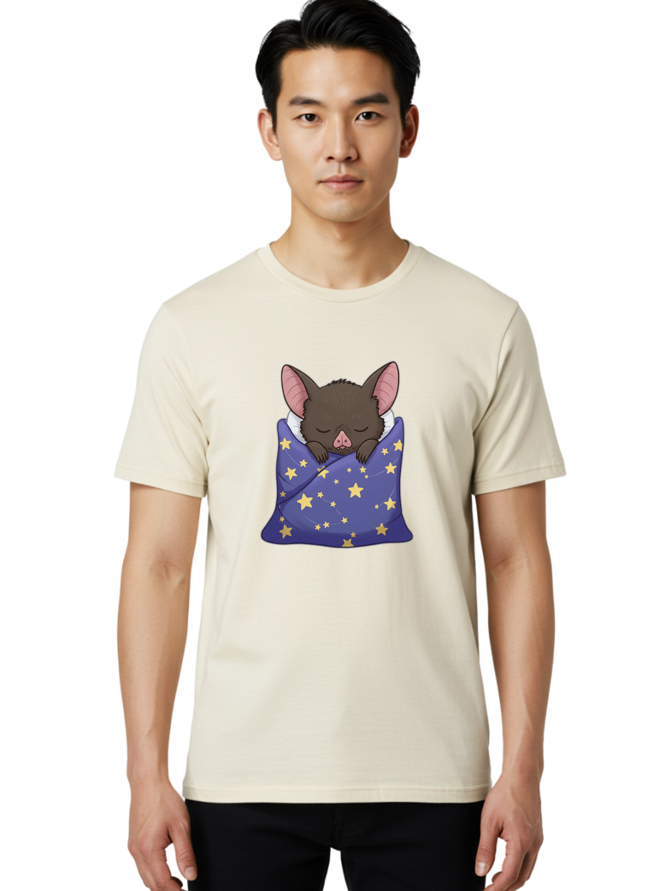 Bat-In-Stars-Blanket Men'S Graphic Tee, 100% Cotton, Comfortable Casual Summer Wear, Machine Washable, Vintage Camera, Old Camera, Antique Camera, Black Camera, Classic Photography, Photography Equipment, Nostalgic Device, Film Camera, Bal767 23