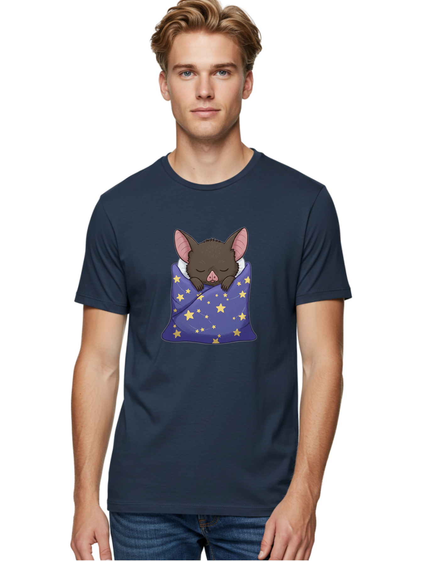 Bat-In-Stars-Blanket Men'S Graphic Tee, 100% Cotton, Comfortable Casual Summer Wear, Machine Washable, Vintage Camera, Old Camera, Antique Camera, Black Camera, Classic Photography, Photography Equipment, Nostalgic Device, Film Camera, Bal767 25