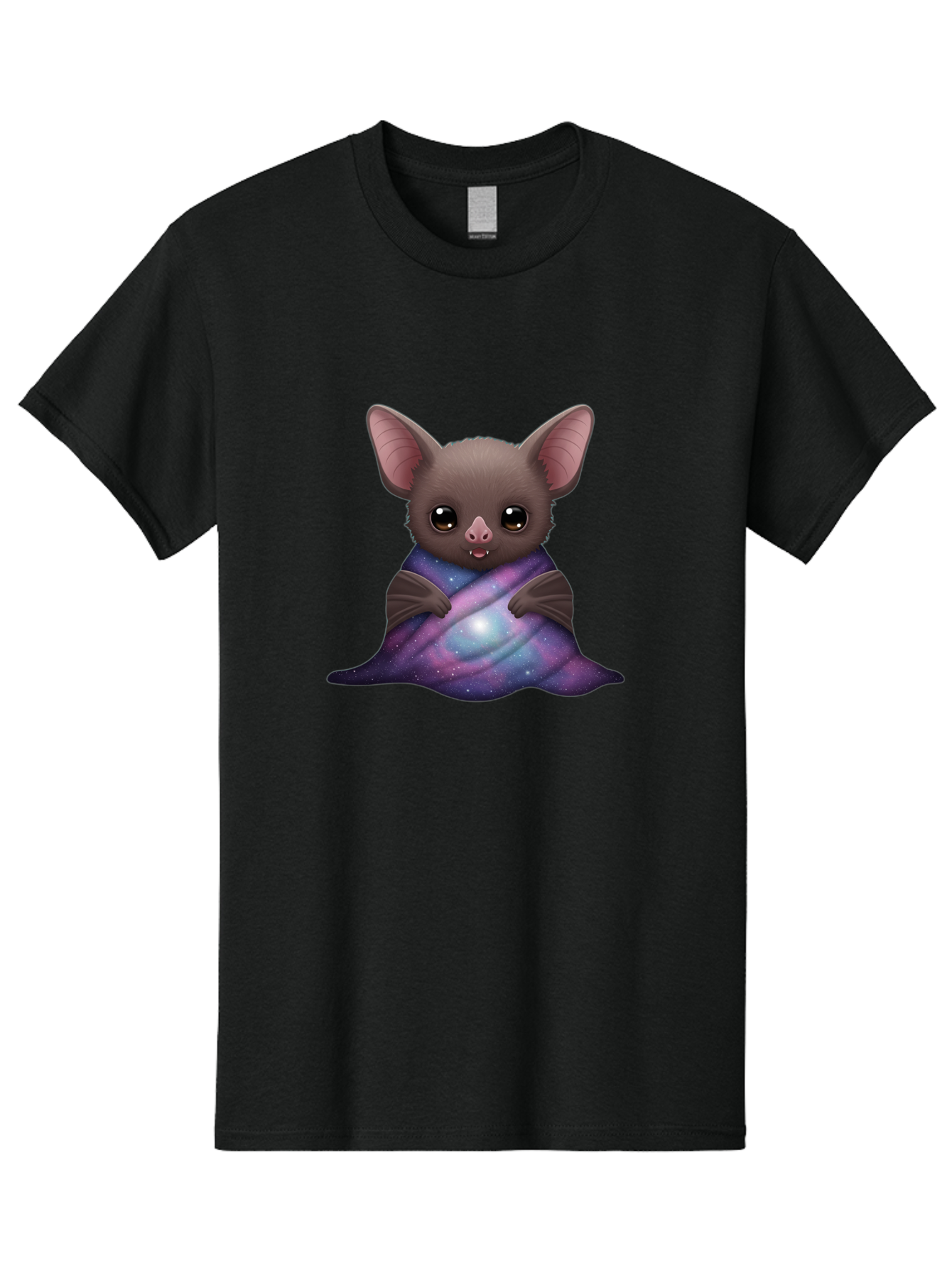 Bat-Wrapped-In-Galaxy-Blanket Men'S Graphic Tee, 100% Cotton, Comfortable Casual Summer Wear, Machine Washable, Vintage Camera, Old Camera, Antique Camera, Black Camera, Classic Photography, Photography Equipment, Nostalgic Device, Bal770 5