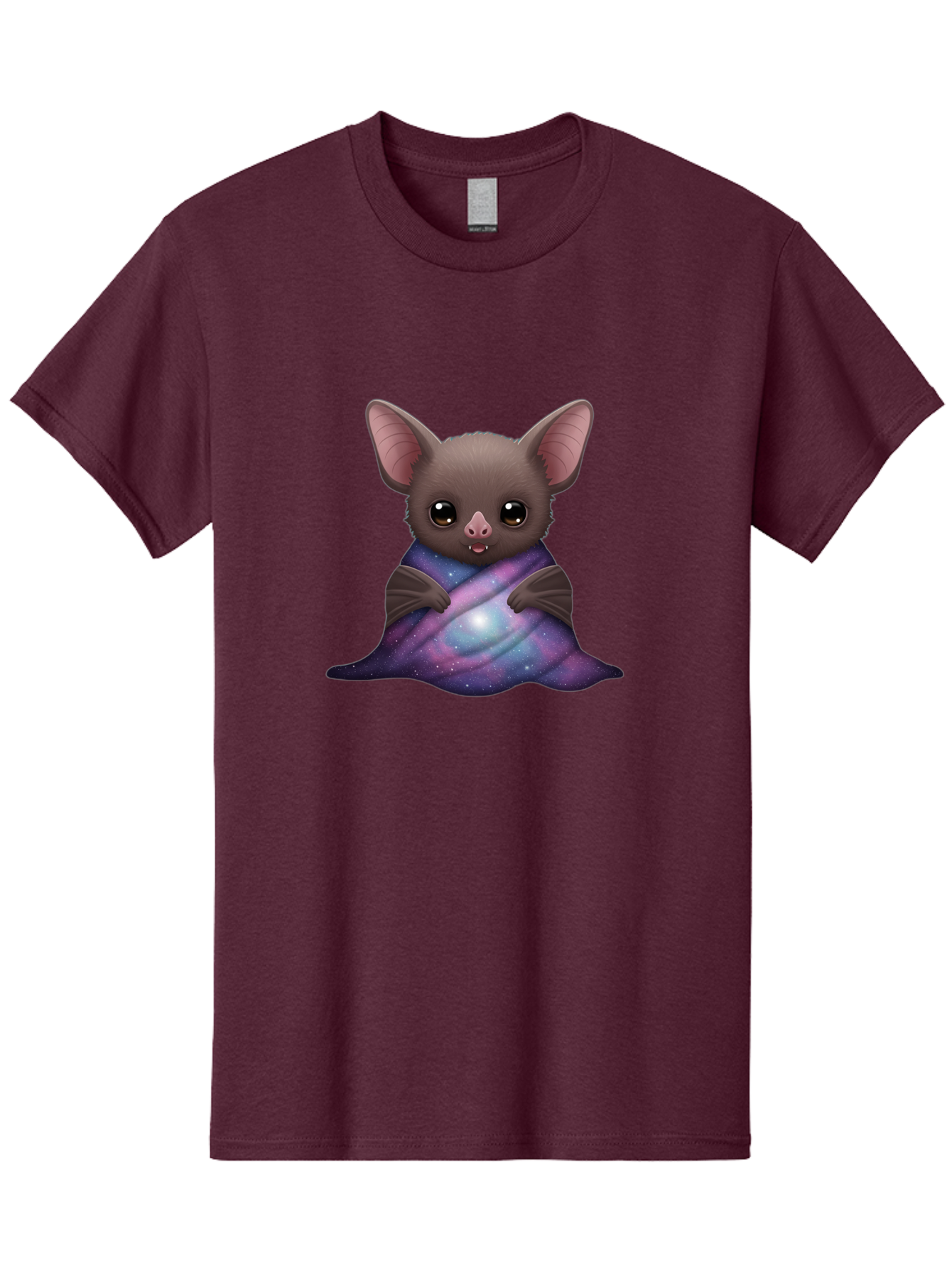 Bat-Wrapped-In-Galaxy-Blanket Men'S Graphic Tee, 100% Cotton, Comfortable Casual Summer Wear, Machine Washable, Vintage Camera, Old Camera, Antique Camera, Black Camera, Classic Photography, Photography Equipment, Nostalgic Device, Bal770 8
