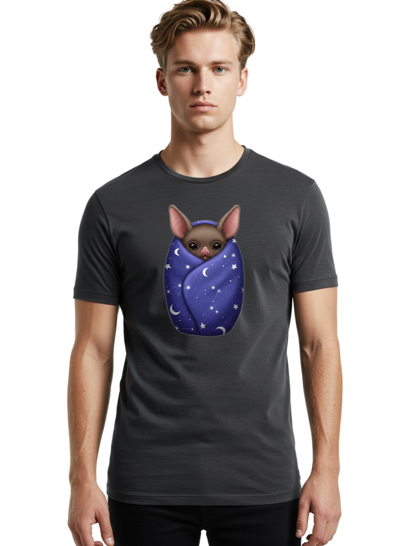 Bat-Wrapped-In-Stars Men'S Graphic Tee, 100% Cotton, Comfortable Casual Summer Wear, Machine Washable, Vintage Camera, Old Camera, Antique Camera, Black Camera, Classic Photography, Photography Equipment, Nostalgic Device, Film Camera, Bal771 29