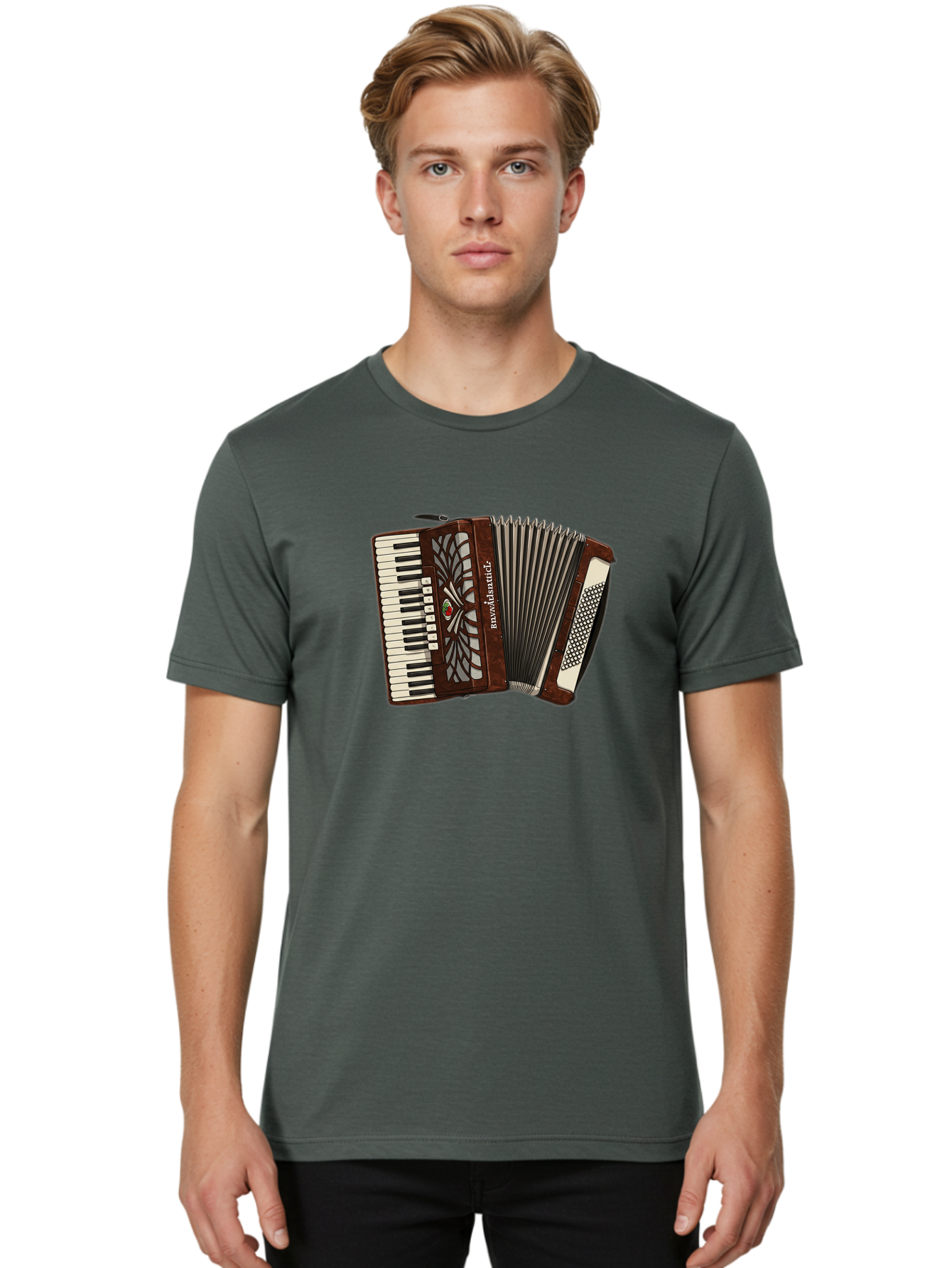 Bavaria-Accordian Men'S Graphic Tee, 100% Cotton, Comfortable Casual Summer Wear, Machine Washable, Vintage Camera, Old Camera, Antique Camera, Black Camera, Classic Photography, Photography Equipment, Nostalgic Device, Film Camera, Camera Art Bal772 25