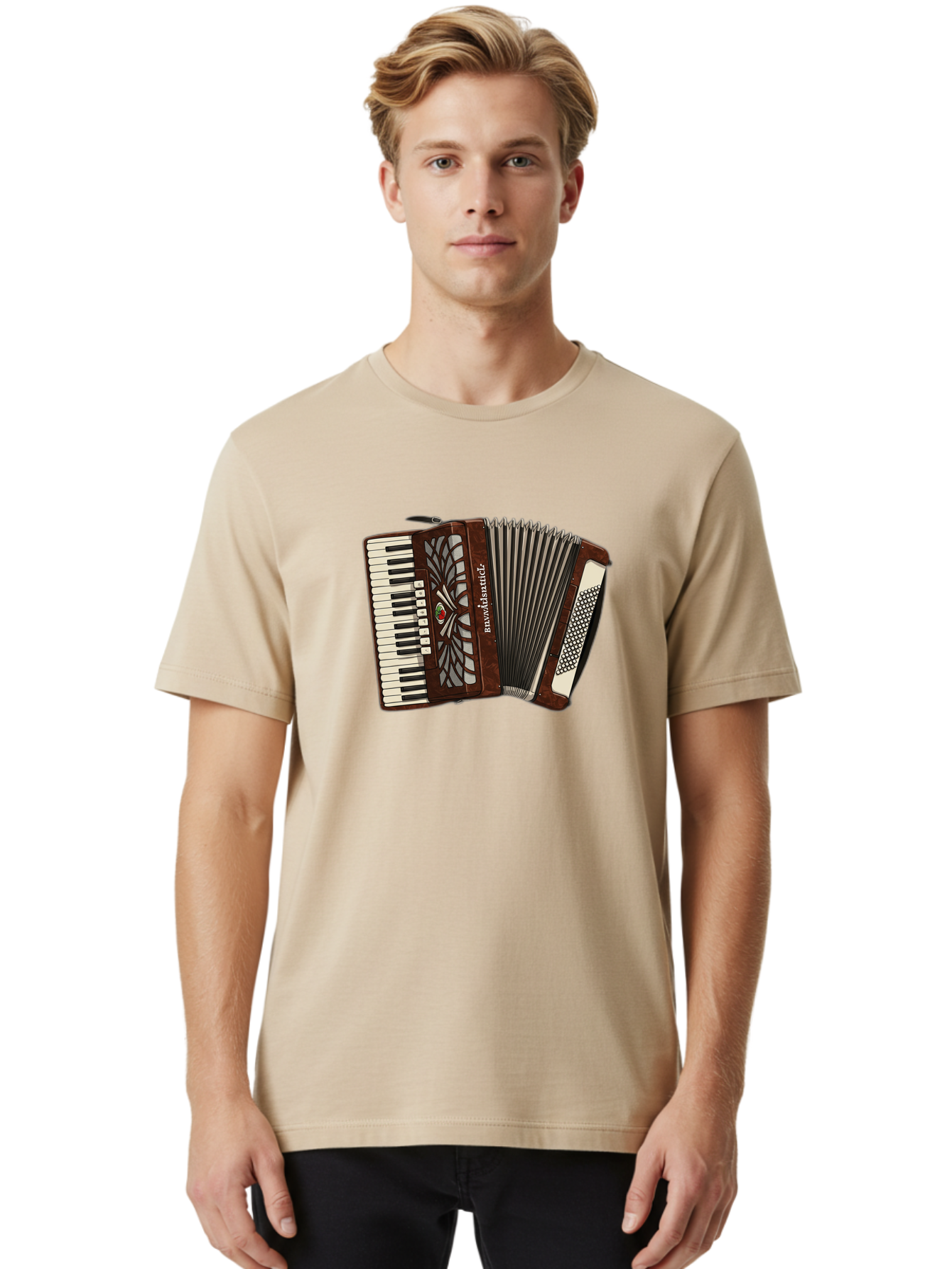 Bavaria-Accordian Men'S Graphic Tee, 100% Cotton, Comfortable Casual Summer Wear, Machine Washable, Vintage Camera, Old Camera, Antique Camera, Black Camera, Classic Photography, Photography Equipment, Nostalgic Device, Film Camera, Camera Art Bal772 19