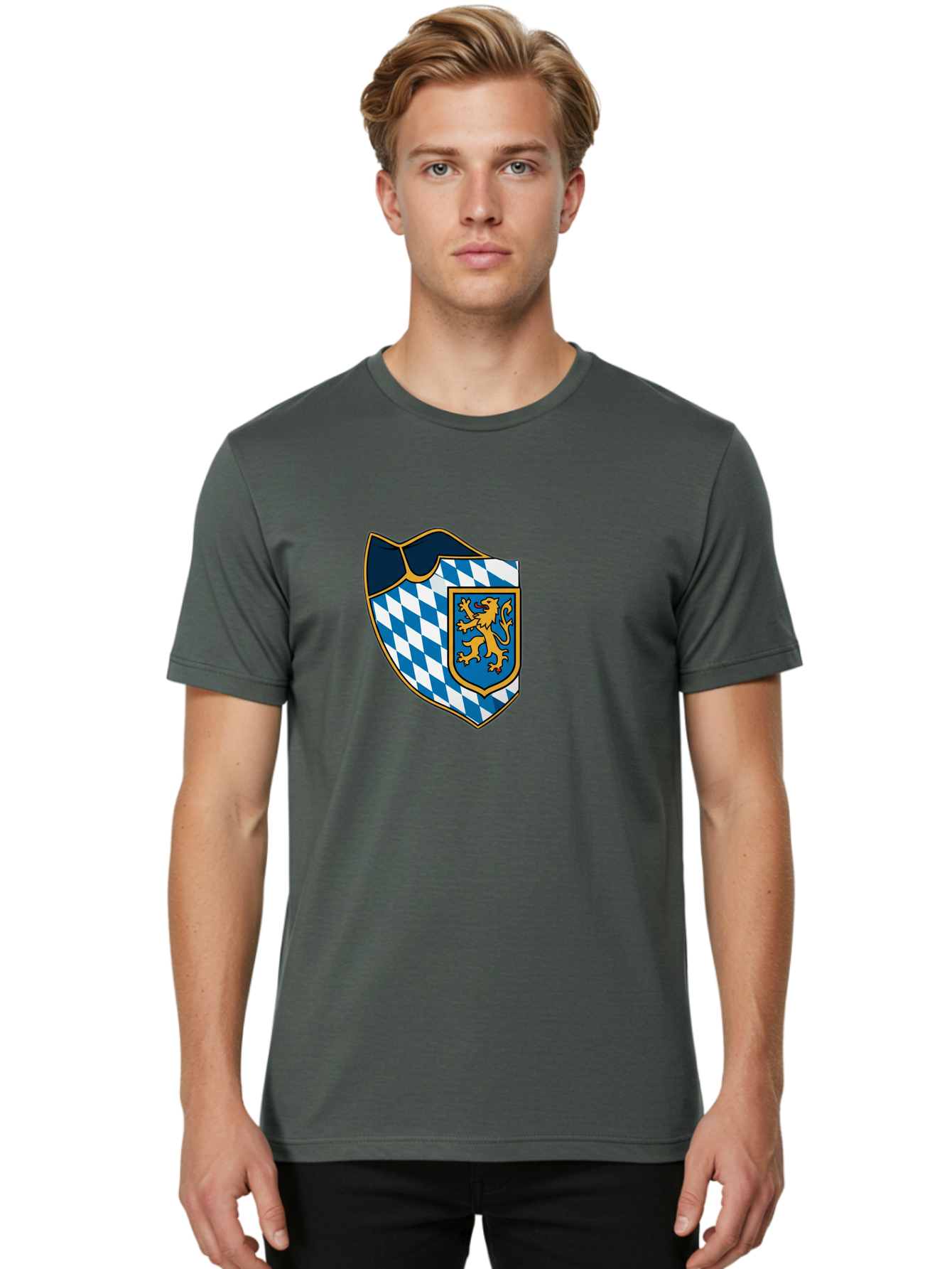 Bavarian-Coat-Of-Arms Men'S Graphic Tee, 100% Cotton, Comfortable Casual Summer Wear, Machine Washable, Vintage Camera, Old Camera, Antique Camera, Black Camera, Classic Photography, Photography Equipment, Nostalgic Device, Film Camera, Bal774 21