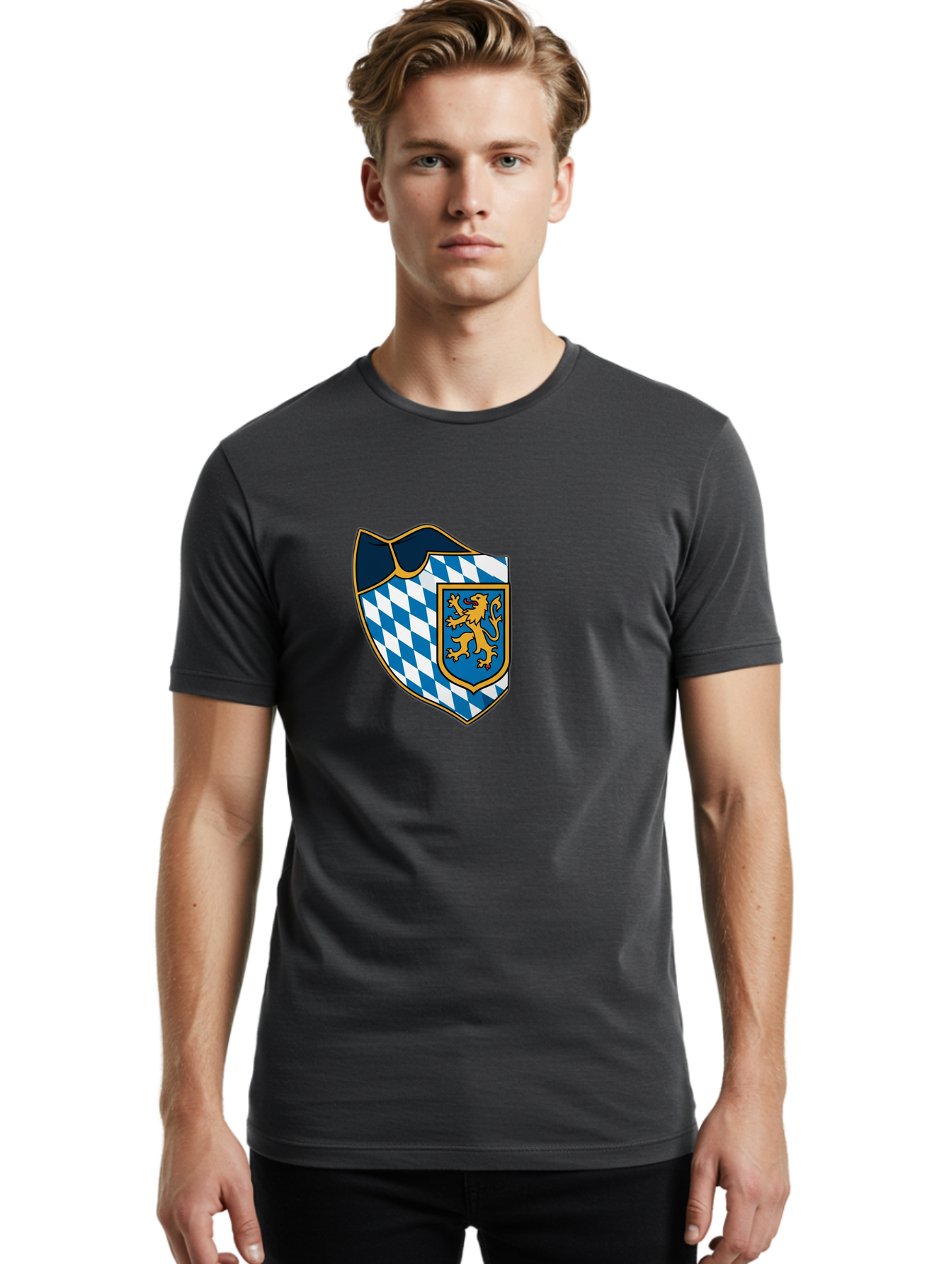 Bavarian-Coat-Of-Arms Men'S Graphic Tee, 100% Cotton, Comfortable Casual Summer Wear, Machine Washable, Vintage Camera, Old Camera, Antique Camera, Black Camera, Classic Photography, Photography Equipment, Nostalgic Device, Film Camera, Bal774 26