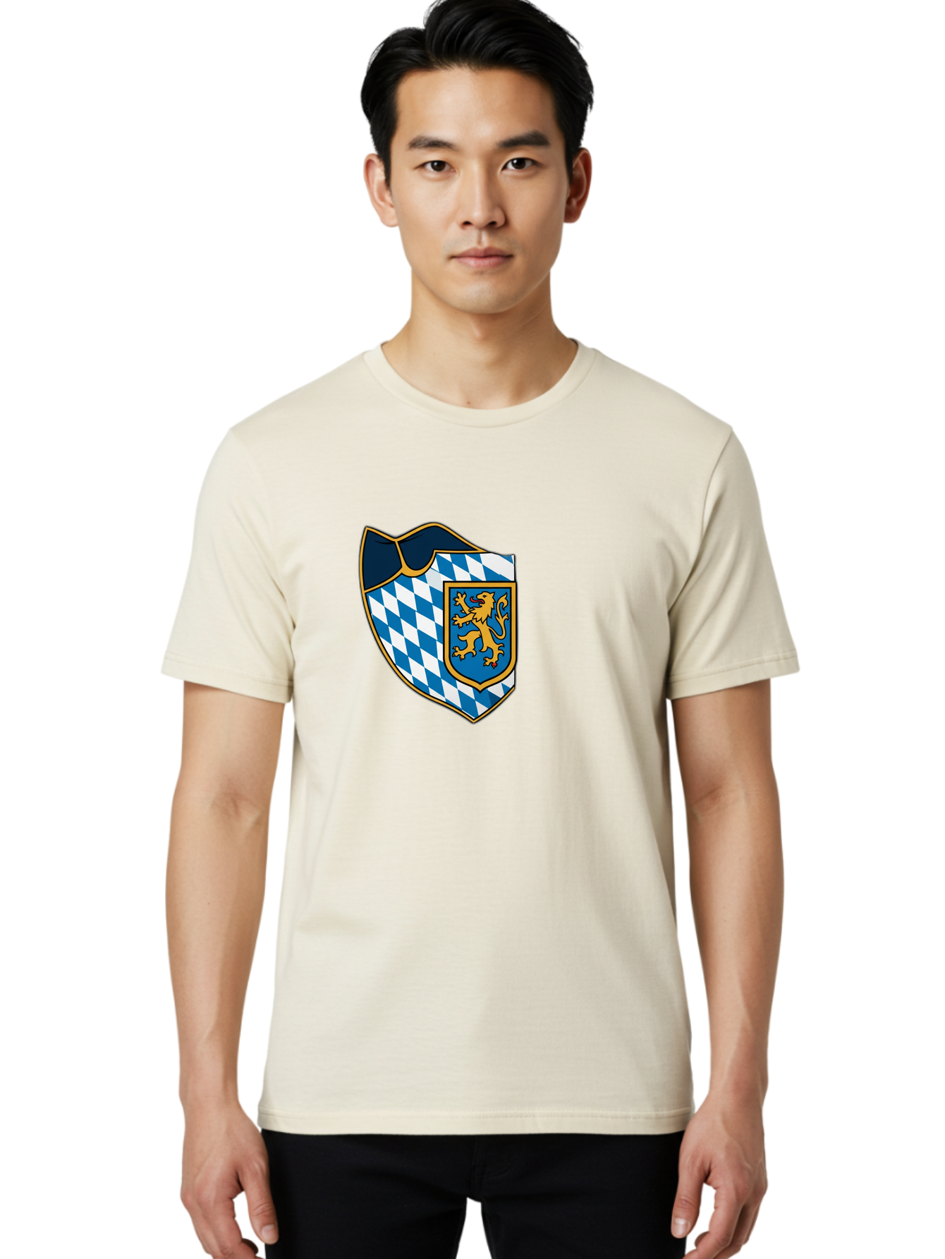 Bavarian-Coat-Of-Arms Men'S Graphic Tee, 100% Cotton, Comfortable Casual Summer Wear, Machine Washable, Vintage Camera, Old Camera, Antique Camera, Black Camera, Classic Photography, Photography Equipment, Nostalgic Device, Film Camera, Bal774 17
