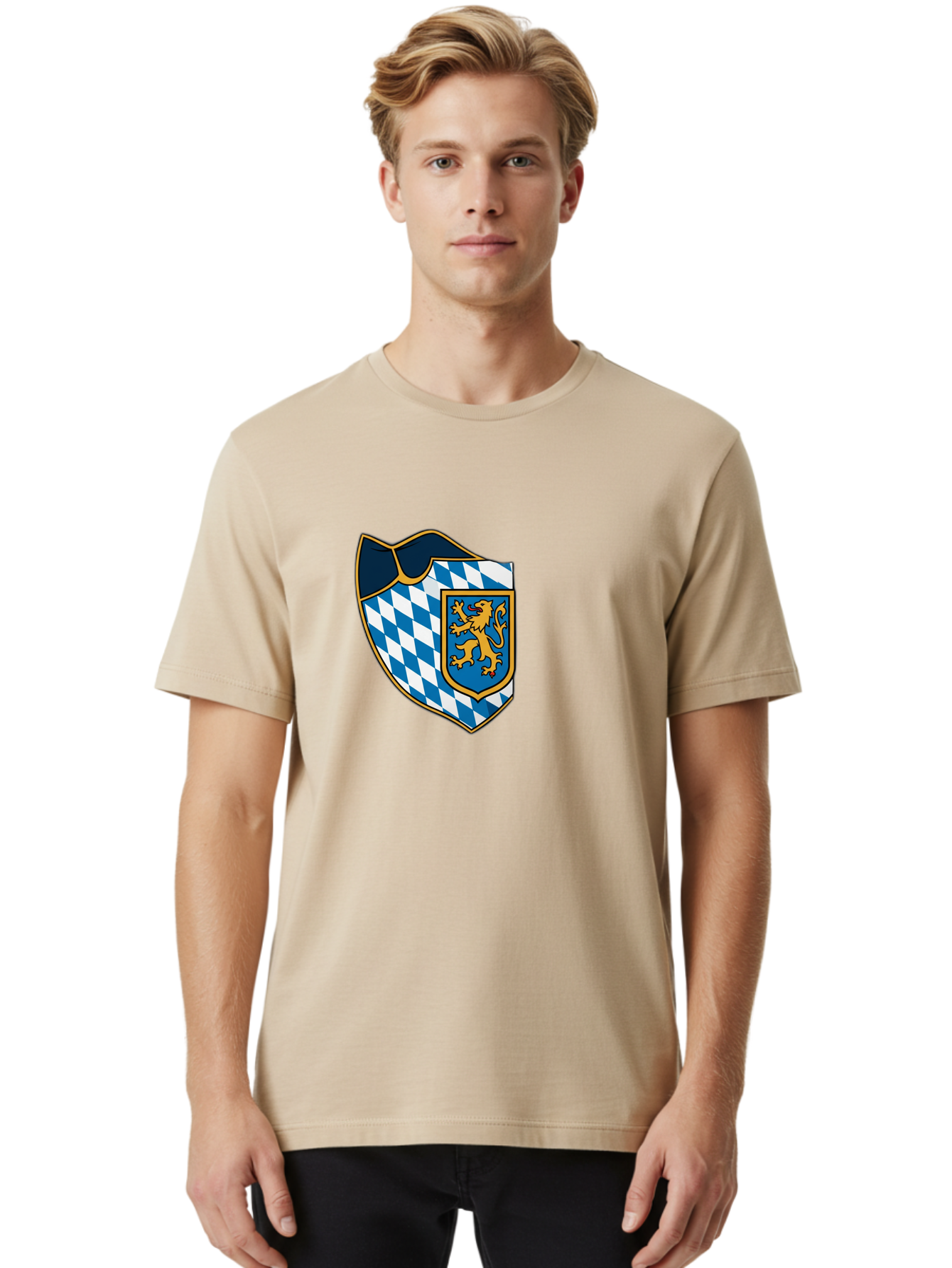 Bavarian-Coat-Of-Arms Men'S Graphic Tee, 100% Cotton, Comfortable Casual Summer Wear, Machine Washable, Vintage Camera, Old Camera, Antique Camera, Black Camera, Classic Photography, Photography Equipment, Nostalgic Device, Film Camera, Bal774 27