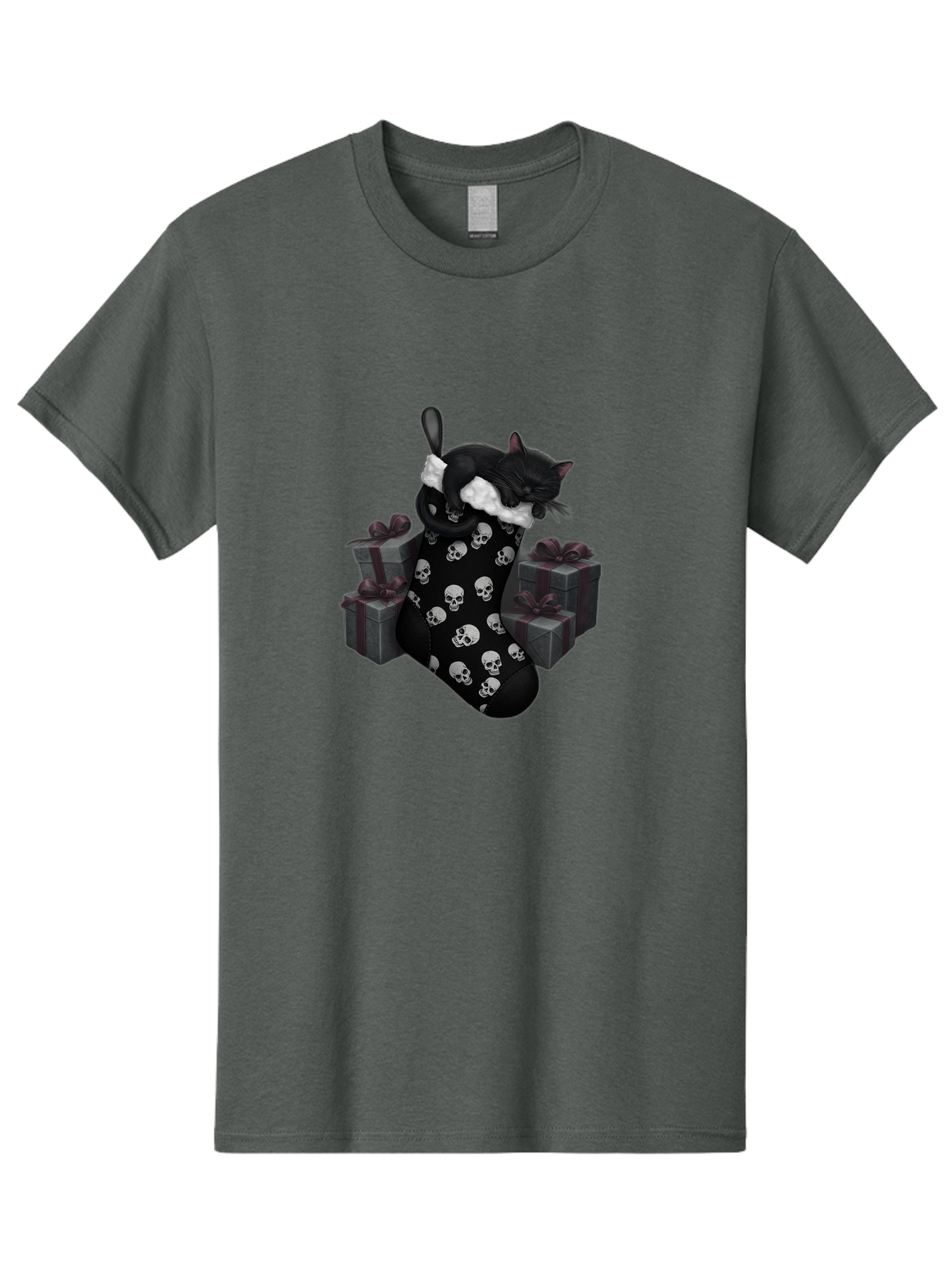 Black-Cat-In-Christmas-Stocking Men'S Graphic Tee, 100% Cotton, Comfortable Casual Summer Wear, Machine Washable, Vintage Camera, Old Camera, Antique Camera, Black Camera, Classic Photography, Photography Equipment, Nostalgic Device, Bal803 12
