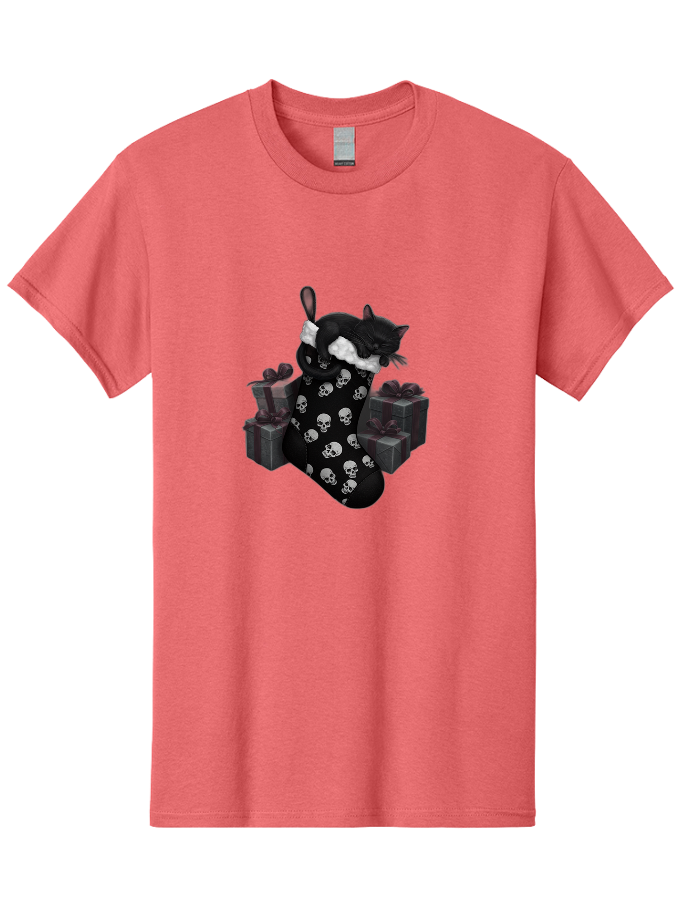 Black-Cat-In-Christmas-Stocking Men'S Graphic Tee, 100% Cotton, Comfortable Casual Summer Wear, Machine Washable, Vintage Camera, Old Camera, Antique Camera, Black Camera, Classic Photography, Photography Equipment, Nostalgic Device, Bal803 6