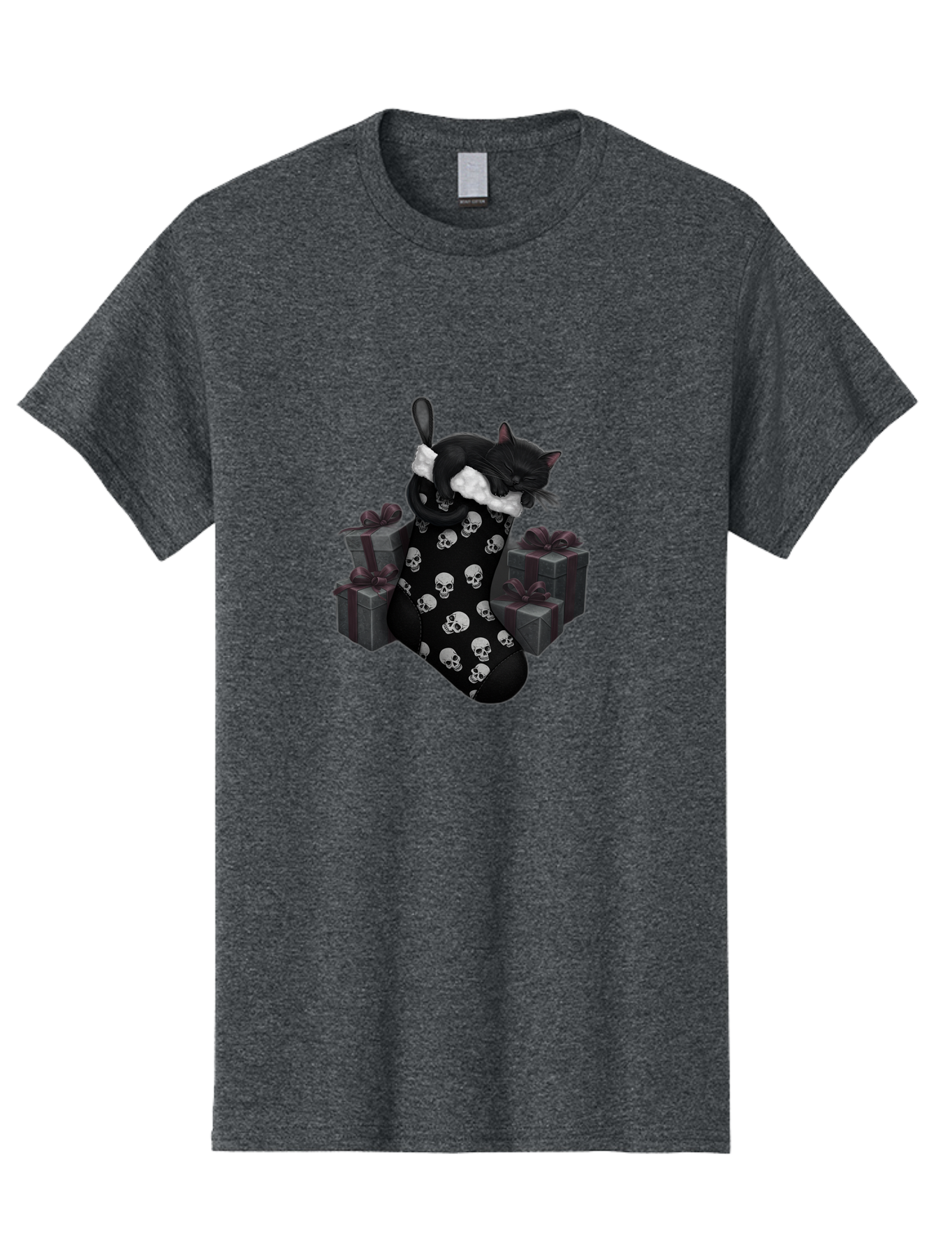 Black-Cat-In-Christmas-Stocking Men'S Graphic Tee, 100% Cotton, Comfortable Casual Summer Wear, Machine Washable, Vintage Camera, Old Camera, Antique Camera, Black Camera, Classic Photography, Photography Equipment, Nostalgic Device, Bal803 9