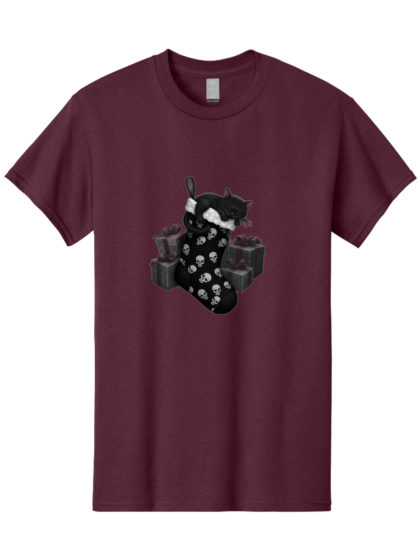Black-Cat-In-Christmas-Stocking Men'S Graphic Tee, 100% Cotton, Comfortable Casual Summer Wear, Machine Washable, Vintage Camera, Old Camera, Antique Camera, Black Camera, Classic Photography, Photography Equipment, Nostalgic Device, Bal803 13