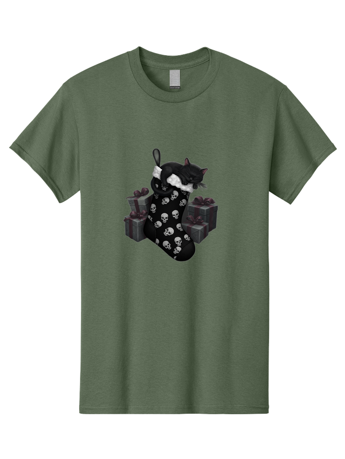 Black-Cat-In-Christmas-Stocking Men'S Graphic Tee, 100% Cotton, Comfortable Casual Summer Wear, Machine Washable, Vintage Camera, Old Camera, Antique Camera, Black Camera, Classic Photography, Photography Equipment, Nostalgic Device, Bal803 10
