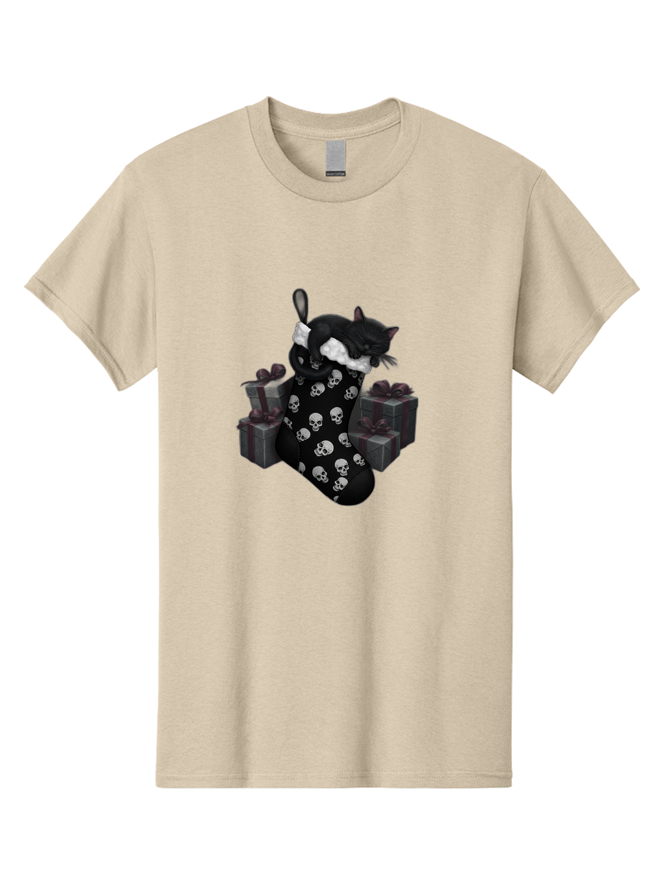 Black-Cat-In-Christmas-Stocking Men'S Graphic Tee, 100% Cotton, Comfortable Casual Summer Wear, Machine Washable, Vintage Camera, Old Camera, Antique Camera, Black Camera, Classic Photography, Photography Equipment, Nostalgic Device, Bal803 3