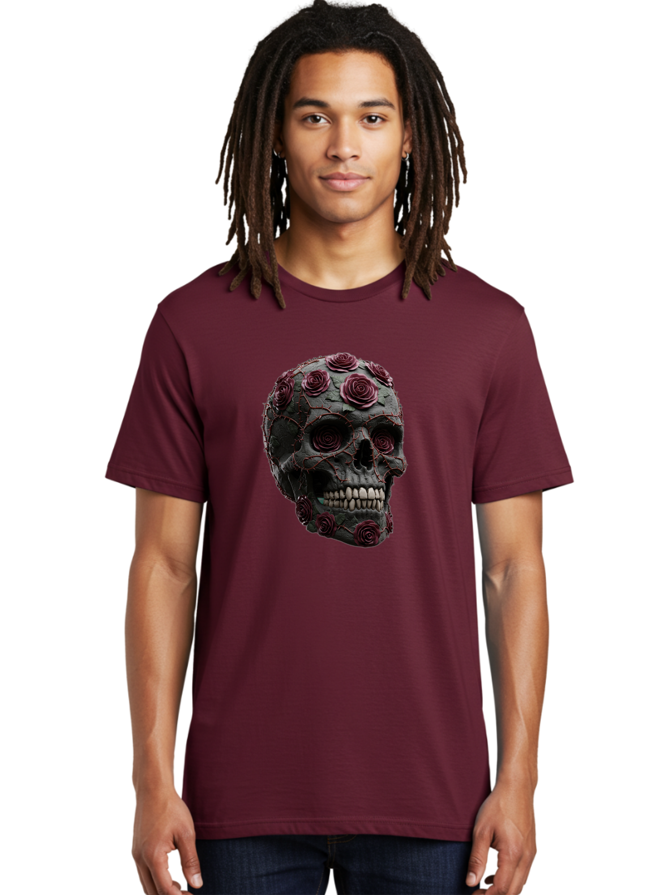 Black-Skull-With-Roses-3 Men'S Graphic Tee, 100% Cotton, Comfortable Casual Summer Wear, Machine Washable, Vintage Camera, Old Camera, Antique Camera, Black Camera, Classic Photography, Photography Equipment, Nostalgic Device, Film Camera, Bal826 20