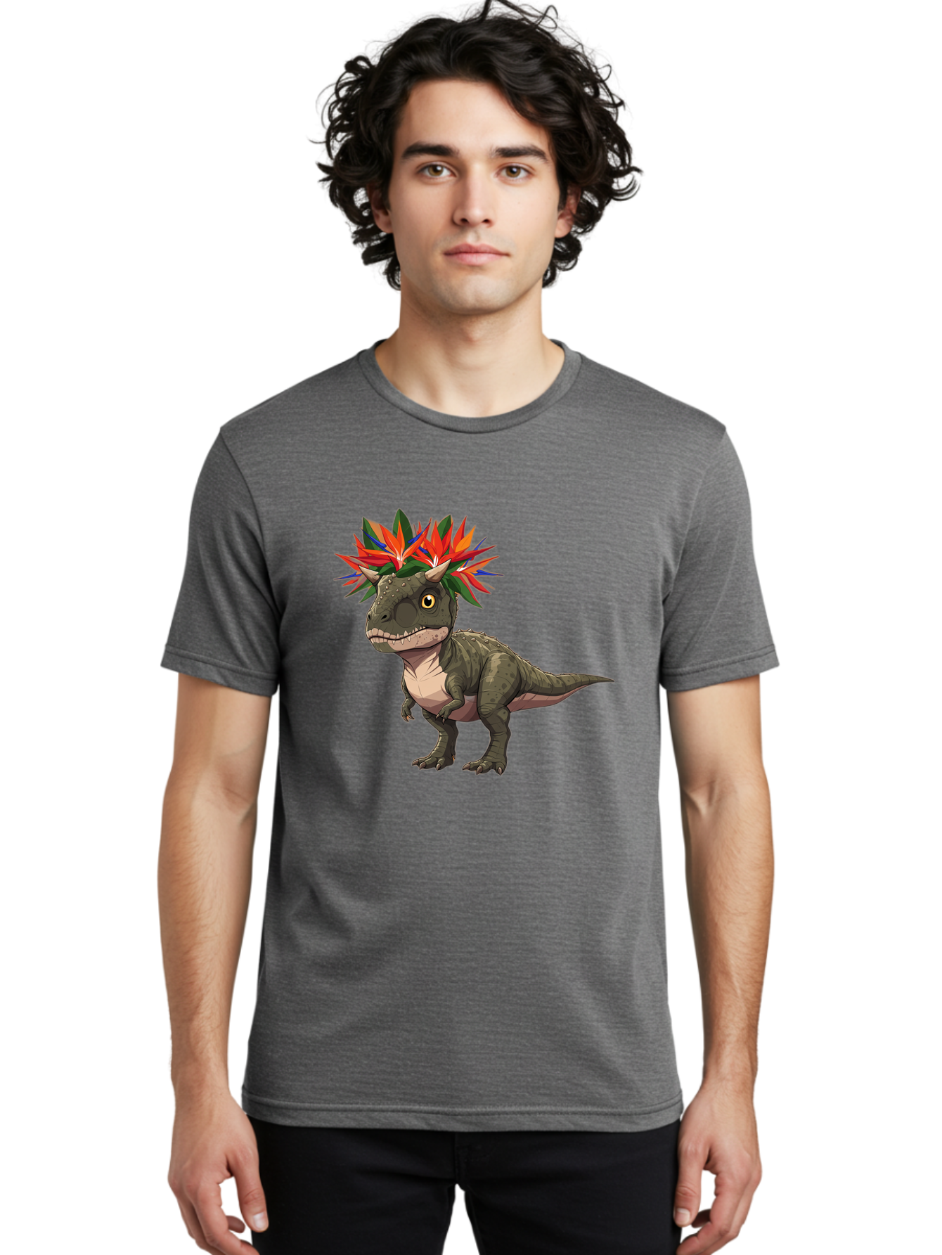 Carnotaurus-With-Flowers Men'S Graphic Tee, 100% Cotton, Comfortable Casual Summer Wear, Machine Washable, Vintage Camera, Old Camera, Antique Camera, Black Camera, Classic Photography, Photography Equipment, Nostalgic Device, Film Camera, Bal949 27