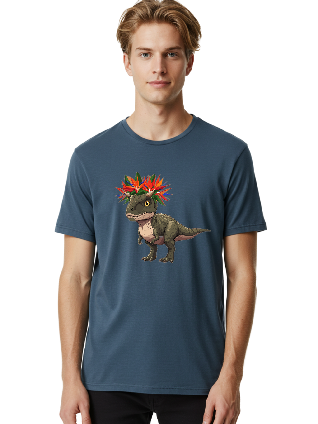 Carnotaurus-With-Flowers Men'S Graphic Tee, 100% Cotton, Comfortable Casual Summer Wear, Machine Washable, Vintage Camera, Old Camera, Antique Camera, Black Camera, Classic Photography, Photography Equipment, Nostalgic Device, Film Camera, Bal949 19