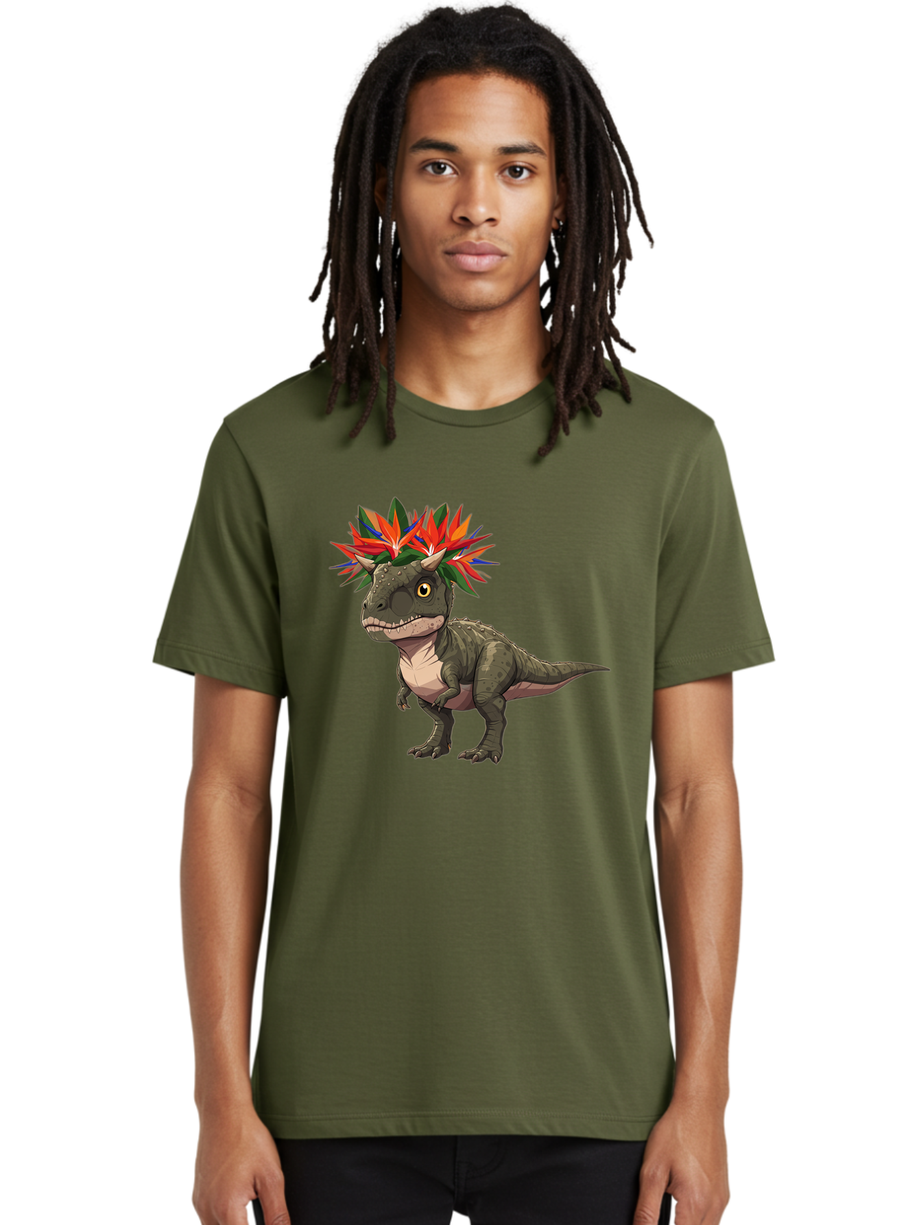 Carnotaurus-With-Flowers Men'S Graphic Tee, 100% Cotton, Comfortable Casual Summer Wear, Machine Washable, Vintage Camera, Old Camera, Antique Camera, Black Camera, Classic Photography, Photography Equipment, Nostalgic Device, Film Camera, Bal949 18