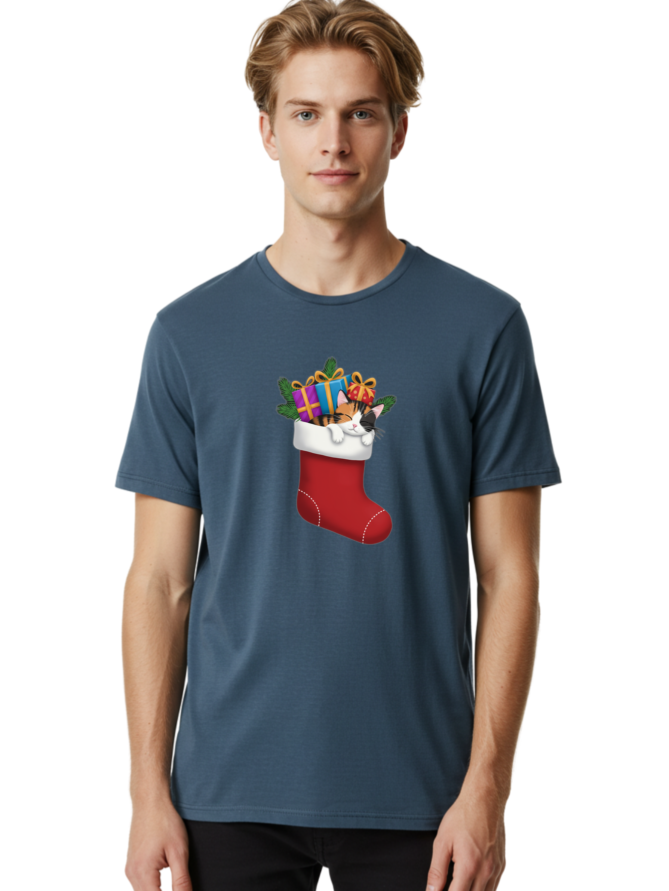 Cat-In-Christmas-Stocking-7 Men'S Graphic Tee, 100% Cotton, Comfortable Casual Summer Wear, Machine Washable, Vintage Camera, Old Camera, Antique Camera, Black Camera, Classic Photography, Photography Equipment, Nostalgic Device, Film Camera, Bal978 16