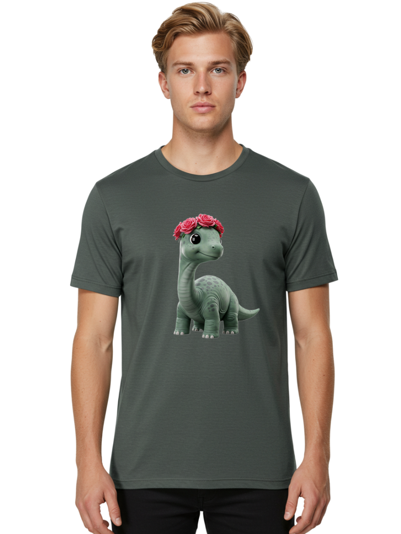 Dino-With-Flowers-Crown Men'S Graphic Tee, 100% Cotton, Comfortable Casual Summer Wear, Machine Washable, Vintage Camera, Old Camera, Antique Camera, Black Camera, Classic Photography, Photography Equipment, Nostalgic Device, Film Camera, Bam262 24