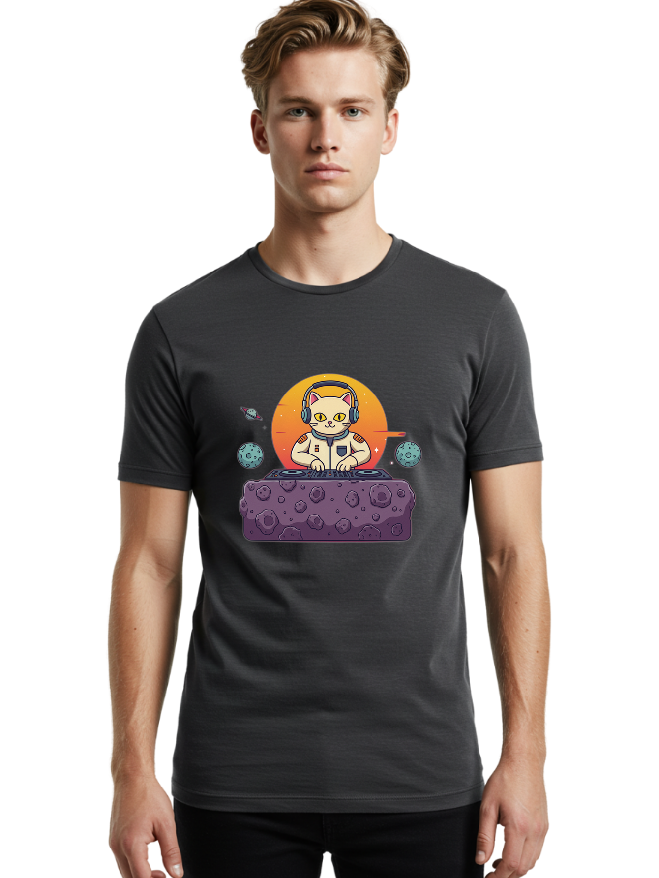 Dj-Astronaut-Cat Men'S Graphic Tee, 100% Cotton, Comfortable Casual Summer Wear, Machine Washable, Vintage Camera, Old Camera, Antique Camera, Black Camera, Classic Photography, Photography Equipment, Nostalgic Device, Film Camera, Camera Art Bam297 16