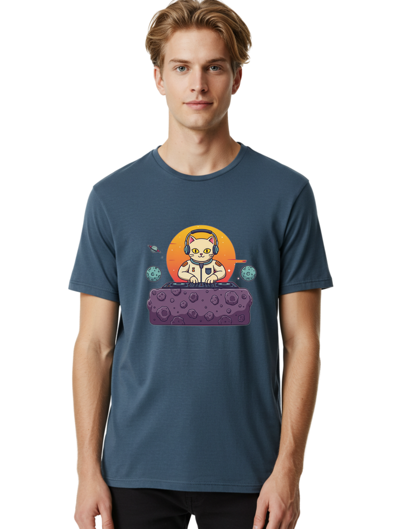 Dj-Astronaut-Cat Men'S Graphic Tee, 100% Cotton, Comfortable Casual Summer Wear, Machine Washable, Vintage Camera, Old Camera, Antique Camera, Black Camera, Classic Photography, Photography Equipment, Nostalgic Device, Film Camera, Camera Art Bam297 25