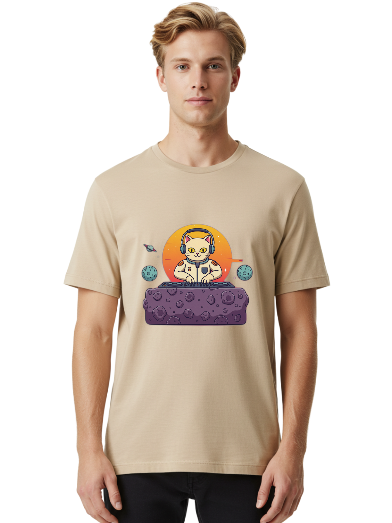 Dj-Astronaut-Cat Men'S Graphic Tee, 100% Cotton, Comfortable Casual Summer Wear, Machine Washable, Vintage Camera, Old Camera, Antique Camera, Black Camera, Classic Photography, Photography Equipment, Nostalgic Device, Film Camera, Camera Art Bam297 29