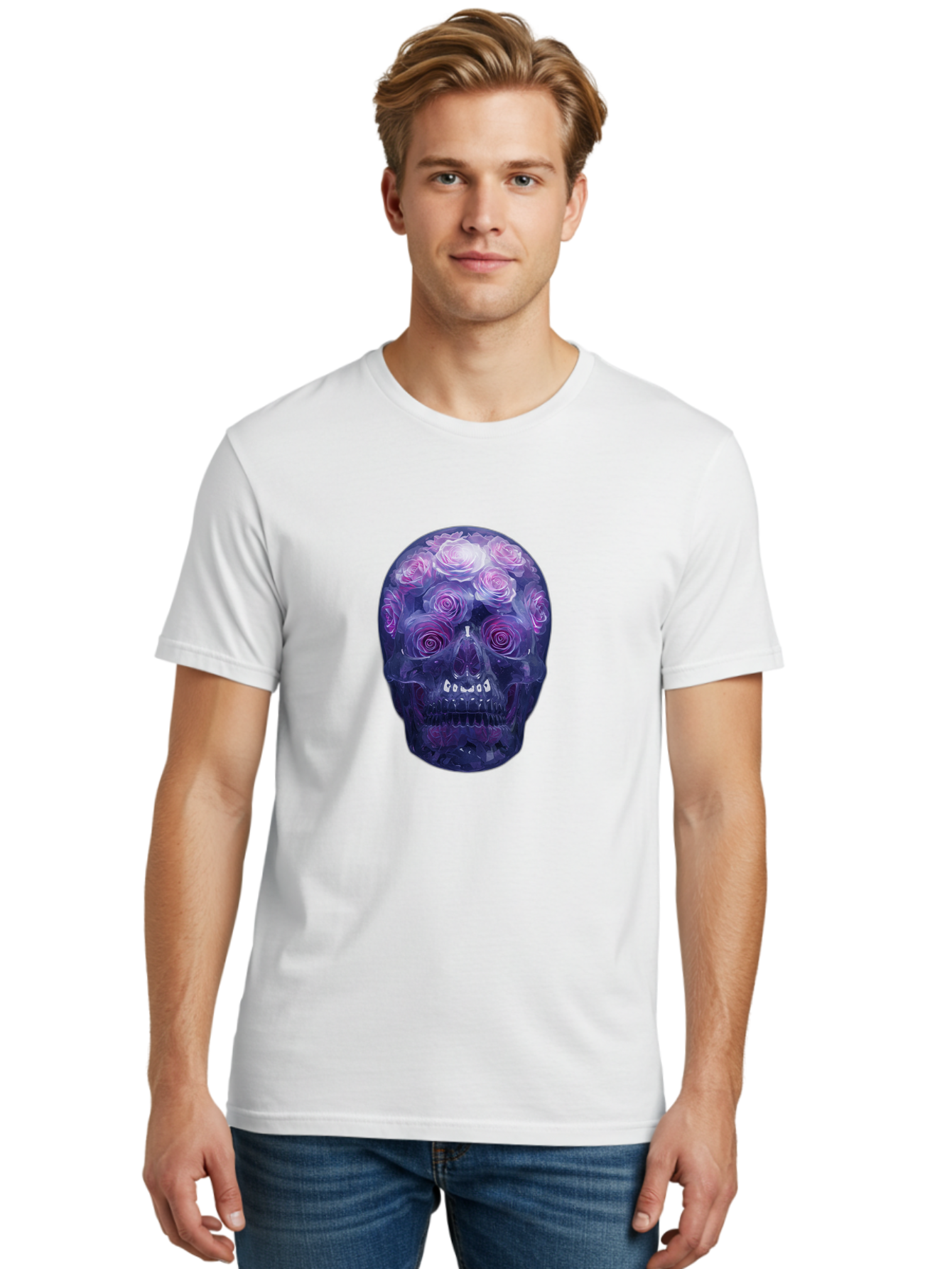 Floral-Skull-1 Men'S Graphic Tee, 100% Cotton, Comfortable Casual Summer Wear, Machine Washable, Vintage Camera, Old Camera, Antique Camera, Black Camera, Classic Photography, Photography Equipment, Nostalgic Device, Film Camera, Camera Art Bam421 18
