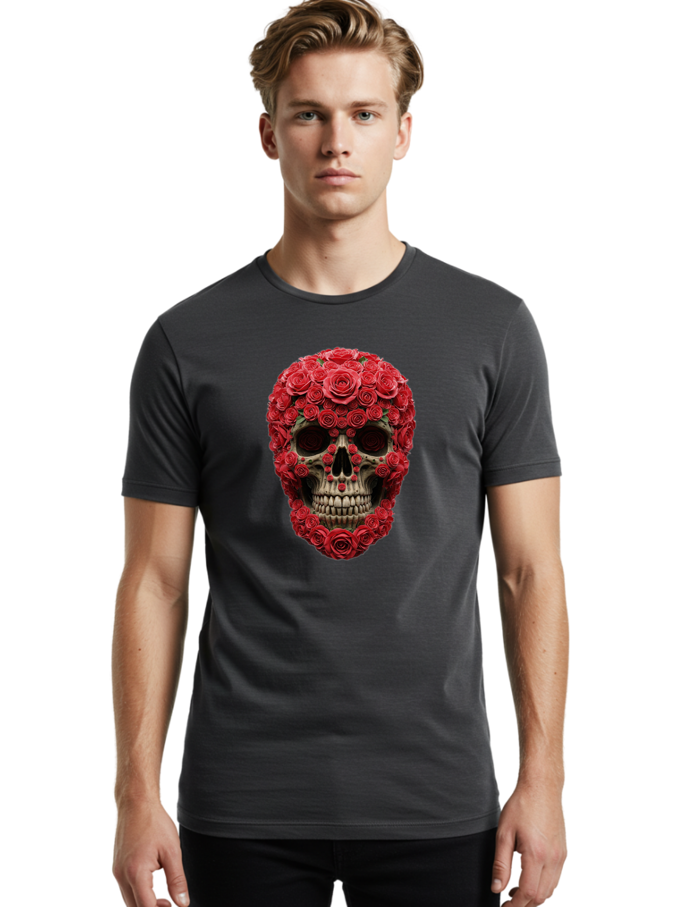 Floral-Skull Men'S Graphic Tee, 100% Cotton, Comfortable Casual Summer Wear, Machine Washable, Vintage Camera, Old Camera, Antique Camera, Black Camera, Classic Photography, Photography Equipment, Nostalgic Device, Film Camera, Camera Art Bam423 17