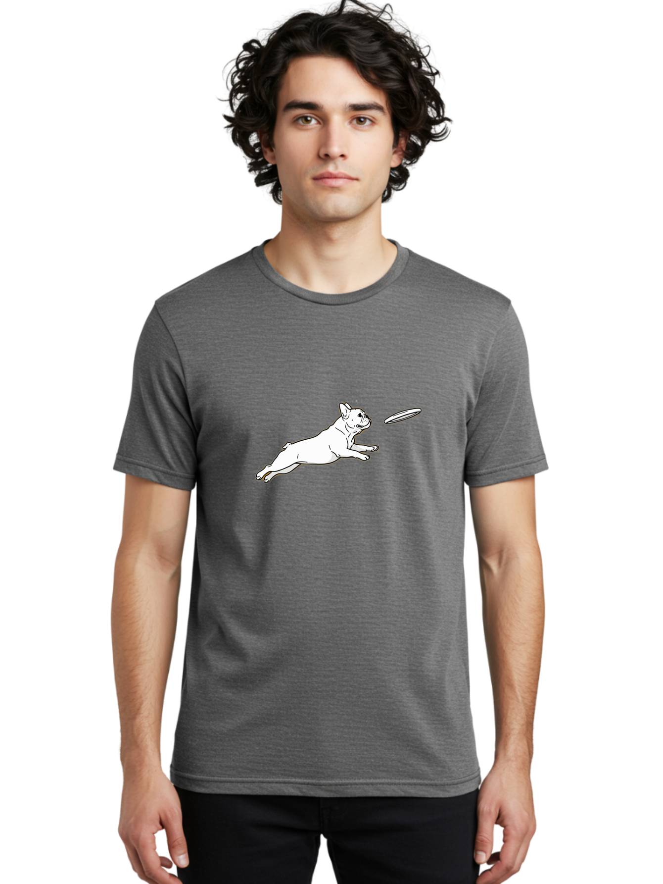 French-Bulldog-Catching-Frisbee Men'S Graphic Tee, 100% Cotton, Comfortable Casual Summer Wear, Machine Washable, Vintage Camera, Old Camera, Antique Camera, Black Camera, Classic Photography, Photography Equipment, Nostalgic Device, Bam435 23