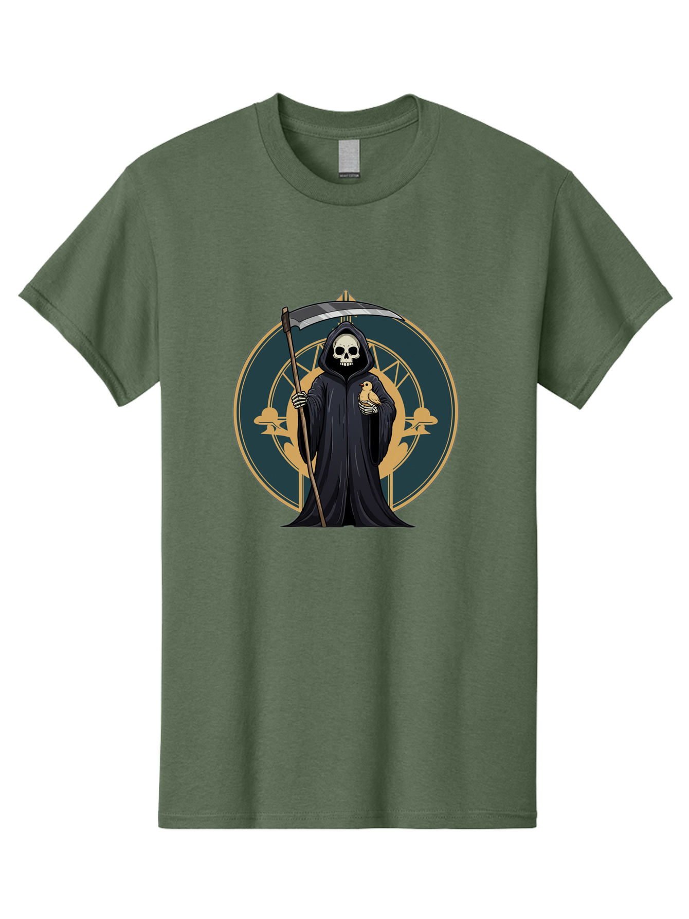Grim-Reaper-With-Bird Men'S Graphic Tee, 100% Cotton, Comfortable Casual Summer Wear, Machine Washable, Vintage Camera, Old Camera, Antique Camera, Black Camera, Classic Photography, Photography Equipment, Nostalgic Device, Film Camera, Bam591 3