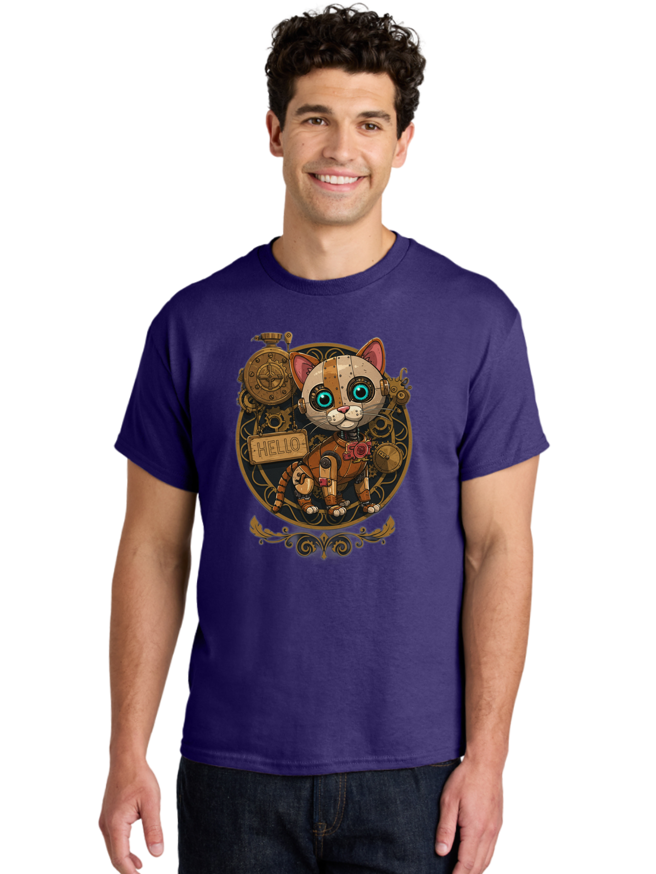 Hello-Cat Men'S Graphic Tee, 100% Cotton, Comfortable Casual Summer Wear, Machine Washable, Vintage Camera, Old Camera, Antique Camera, Black Camera, Classic Photography, Photography Equipment, Nostalgic Device, Film Camera, Camera Art Bam639 24