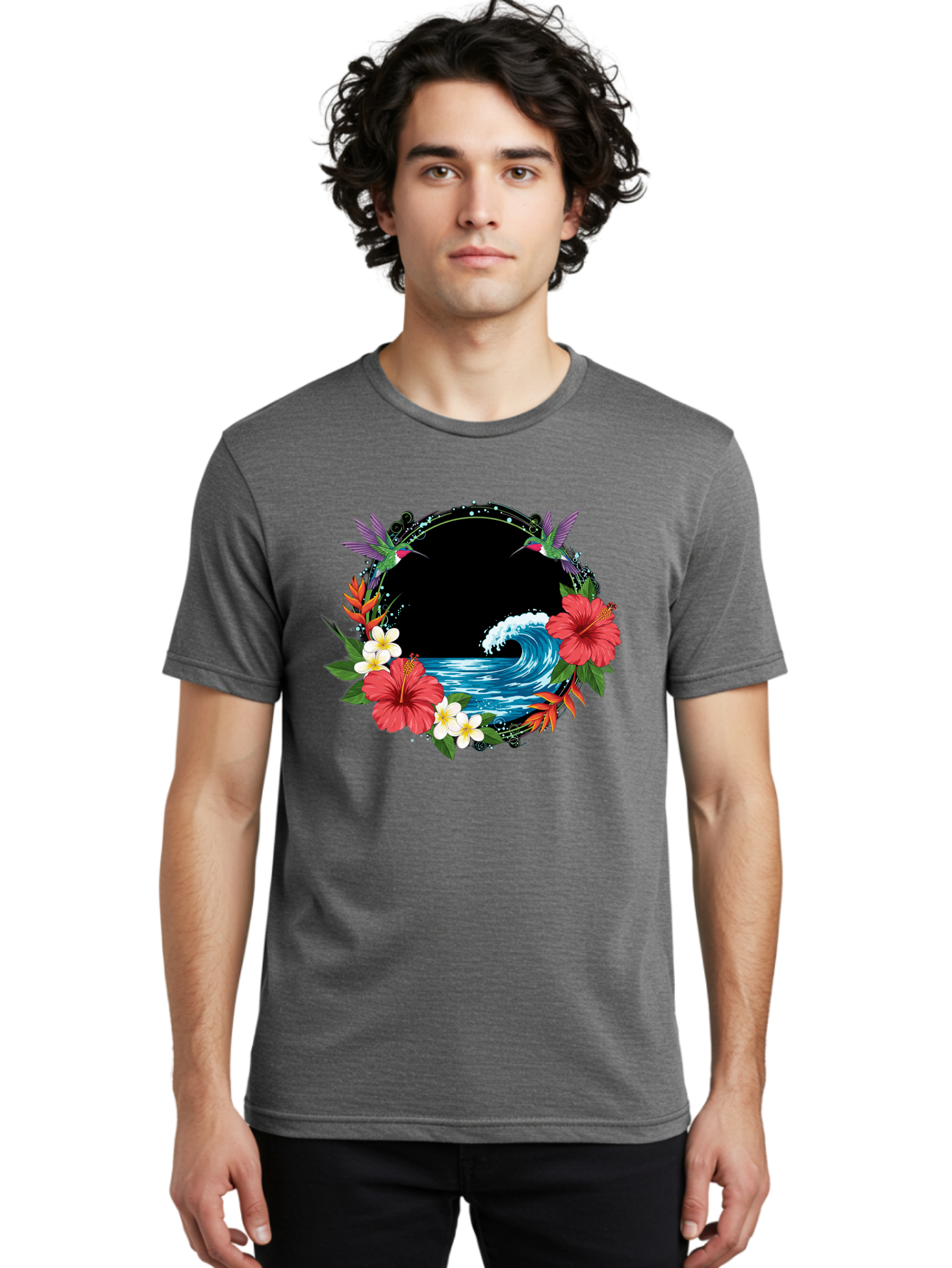 Hummingbird-Ocean-Wave Men'S Graphic Tee, 100% Cotton, Comfortable Casual Summer Wear, Machine Washable, Vintage Camera, Old Camera, Antique Camera, Black Camera, Classic Photography, Photography Equipment, Nostalgic Device, Film Camera, Bam671 24