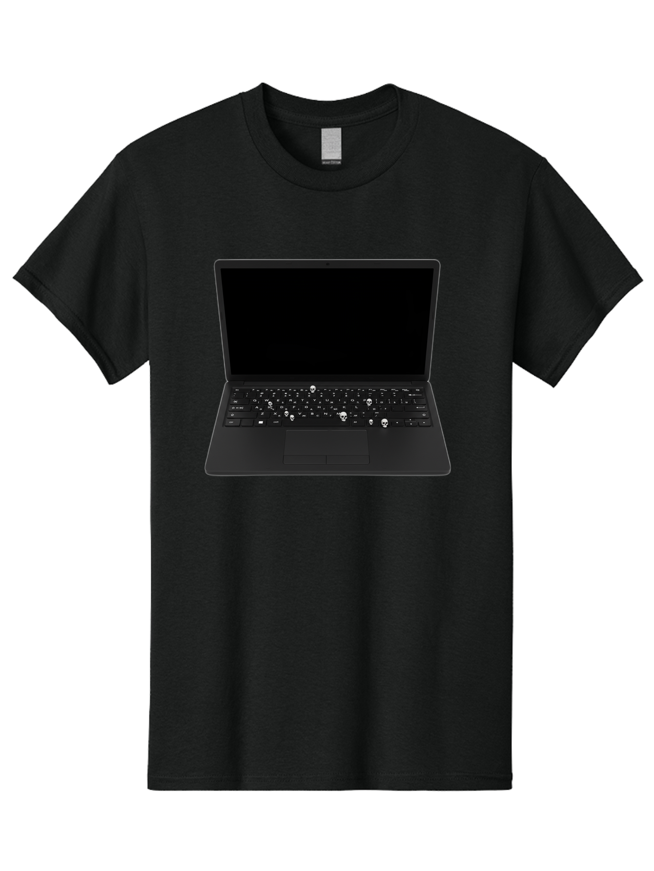 Laptop-With-Skull-Keys Men'S Graphic Tee, 100% Cotton, Comfortable Casual Summer Wear, Machine Washable, Vintage Camera, Old Camera, Antique Camera, Black Camera, Classic Photography, Photography Equipment, Nostalgic Device, Film Camera, Bam730 3