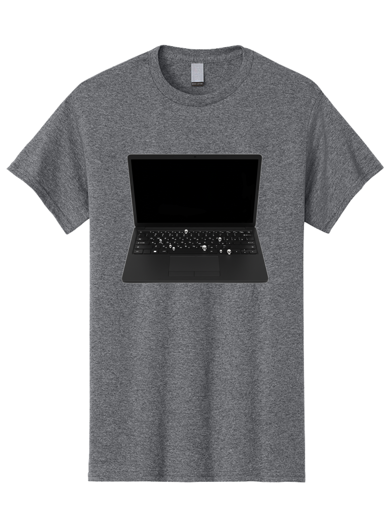 Laptop-With-Skull-Keys Men'S Graphic Tee, 100% Cotton, Comfortable Casual Summer Wear, Machine Washable, Vintage Camera, Old Camera, Antique Camera, Black Camera, Classic Photography, Photography Equipment, Nostalgic Device, Film Camera, Bam730 10
