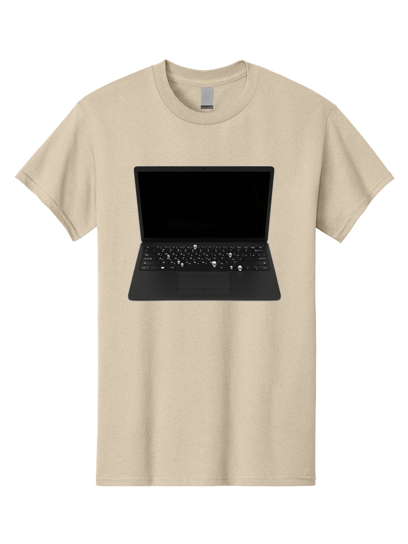 Laptop-With-Skull-Keys Men'S Graphic Tee, 100% Cotton, Comfortable Casual Summer Wear, Machine Washable, Vintage Camera, Old Camera, Antique Camera, Black Camera, Classic Photography, Photography Equipment, Nostalgic Device, Film Camera, Bam730 6