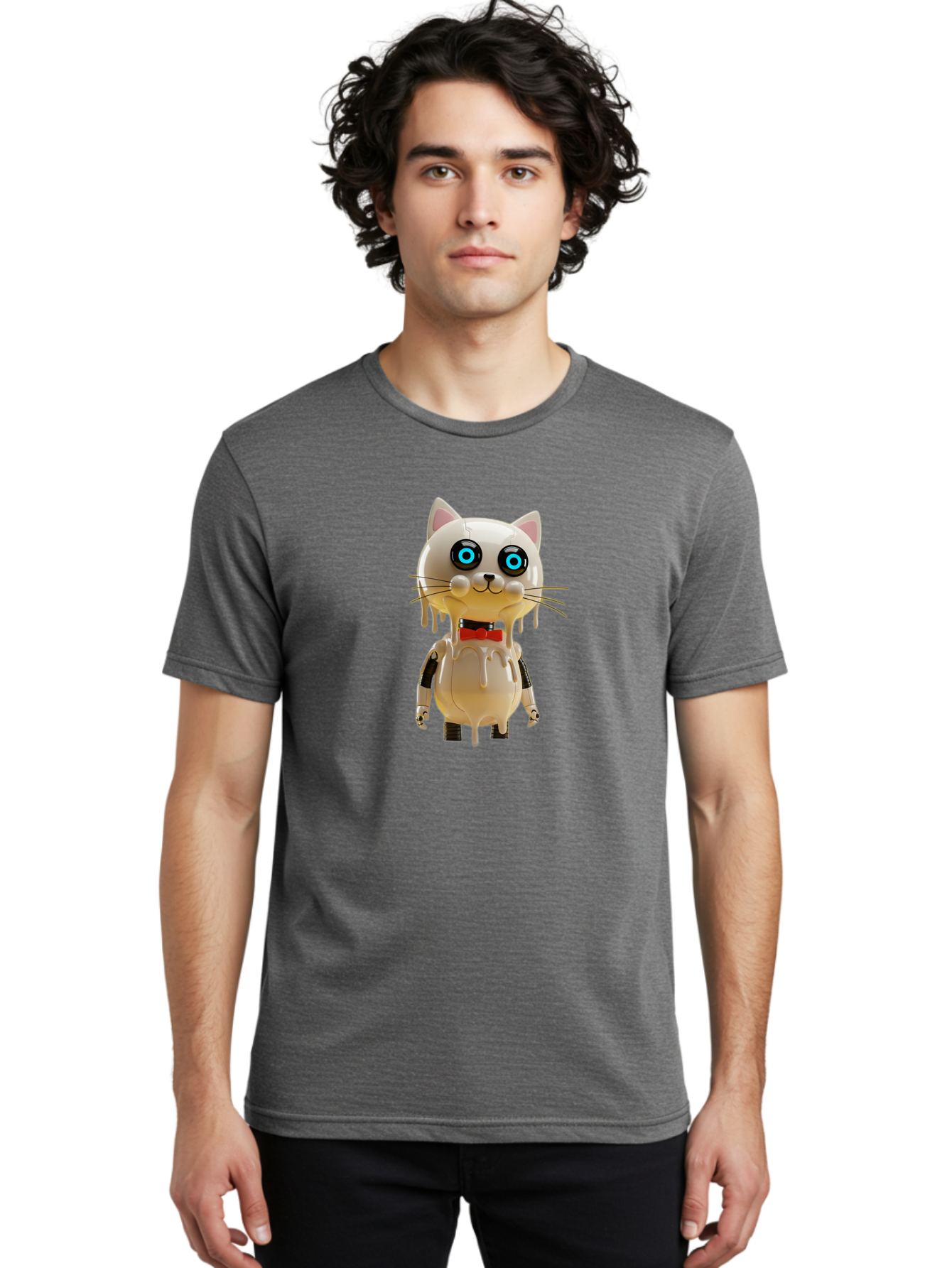 Melting-Cat-Robot Men'S Graphic Tee, 100% Cotton, Comfortable Casual Summer Wear, Machine Washable, Vintage Camera, Old Camera, Antique Camera, Black Camera, Classic Photography, Photography Equipment, Nostalgic Device, Film Camera, Camera Art Bam860 23