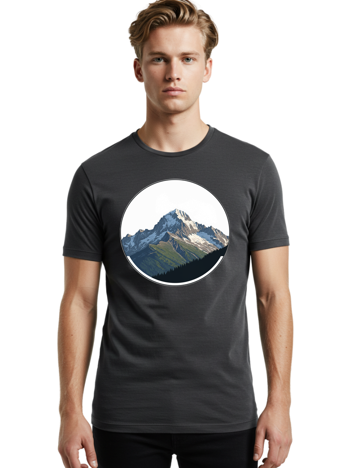 Mountain-Landscape-2 Men'S Graphic Tee, 100% Cotton, Comfortable Casual Summer Wear, Machine Washable, Vintage Camera, Old Camera, Antique Camera, Black Camera, Classic Photography, Photography Equipment, Nostalgic Device, Film Camera, Bam934 28