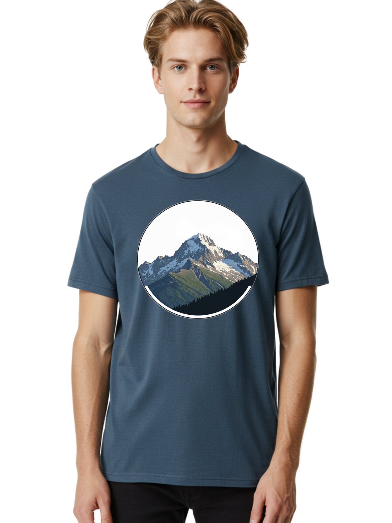 Mountain-Landscape-2 Men'S Graphic Tee, 100% Cotton, Comfortable Casual Summer Wear, Machine Washable, Vintage Camera, Old Camera, Antique Camera, Black Camera, Classic Photography, Photography Equipment, Nostalgic Device, Film Camera, Bam934 25