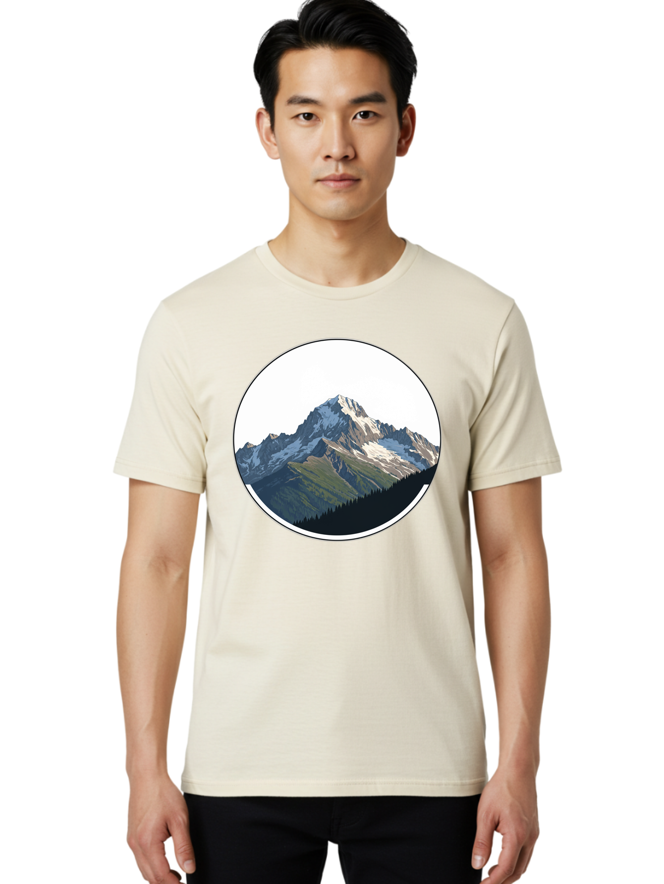 Mountain-Landscape-2 Men'S Graphic Tee, 100% Cotton, Comfortable Casual Summer Wear, Machine Washable, Vintage Camera, Old Camera, Antique Camera, Black Camera, Classic Photography, Photography Equipment, Nostalgic Device, Film Camera, Bam934 23