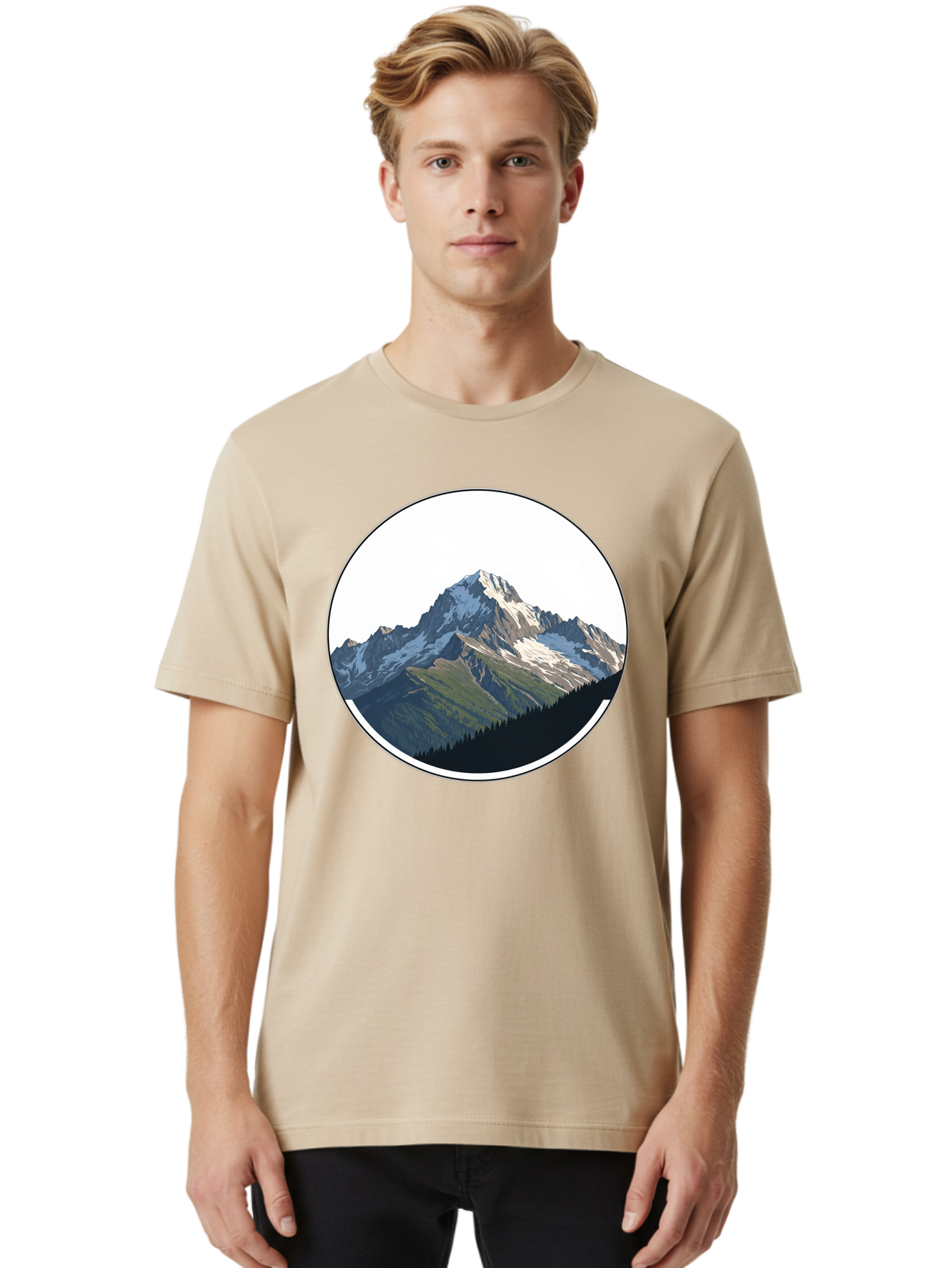 Mountain-Landscape-2 Men'S Graphic Tee, 100% Cotton, Comfortable Casual Summer Wear, Machine Washable, Vintage Camera, Old Camera, Antique Camera, Black Camera, Classic Photography, Photography Equipment, Nostalgic Device, Film Camera, Bam934 18