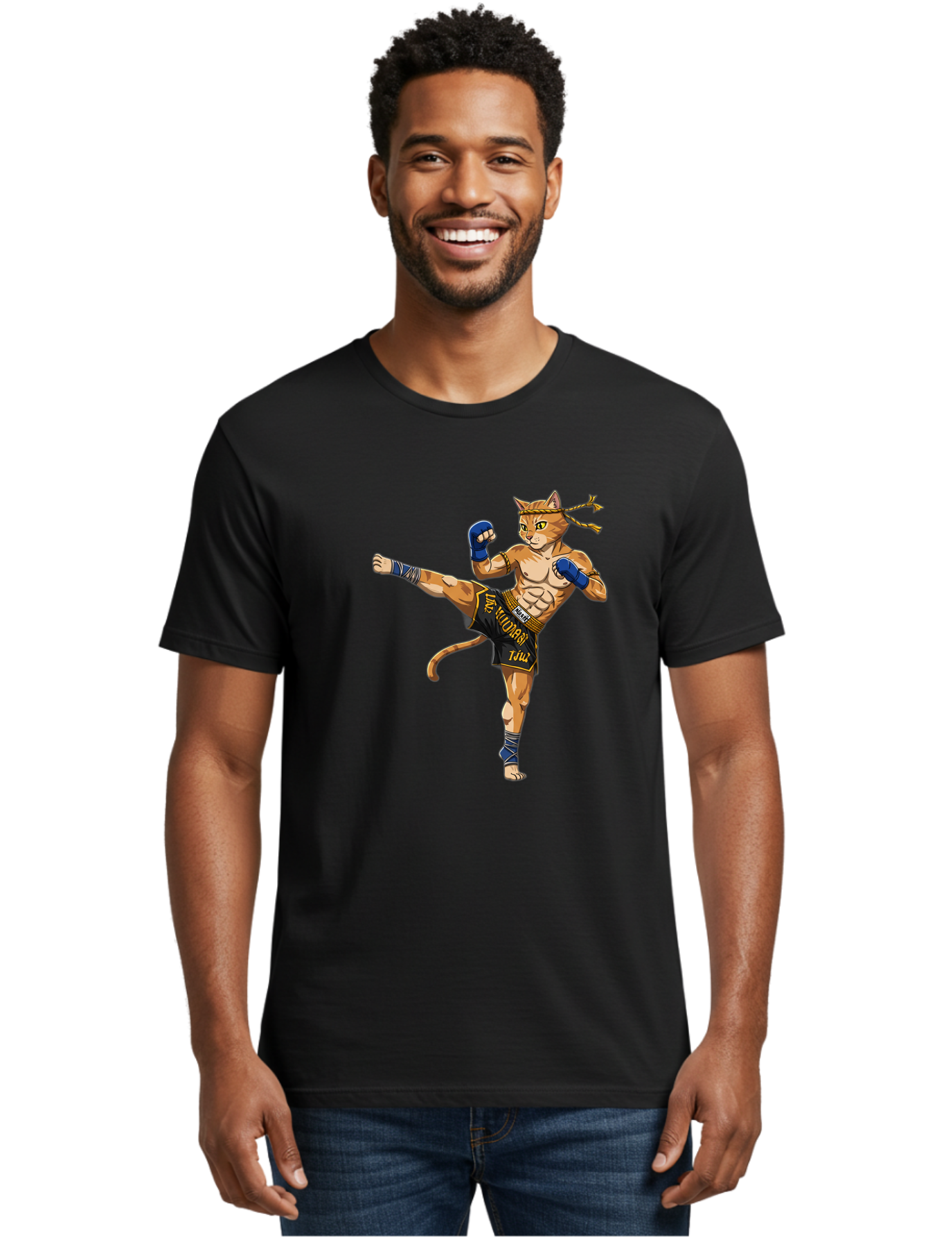 Muay-Thai-Cat-1 Men'S Graphic Tee, 100% Cotton, Comfortable Casual Summer Wear, Machine Washable, Vintage Camera, Old Camera, Antique Camera, Black Camera, Classic Photography, Photography Equipment, Nostalgic Device, Film Camera, Camera Art Bam941 21