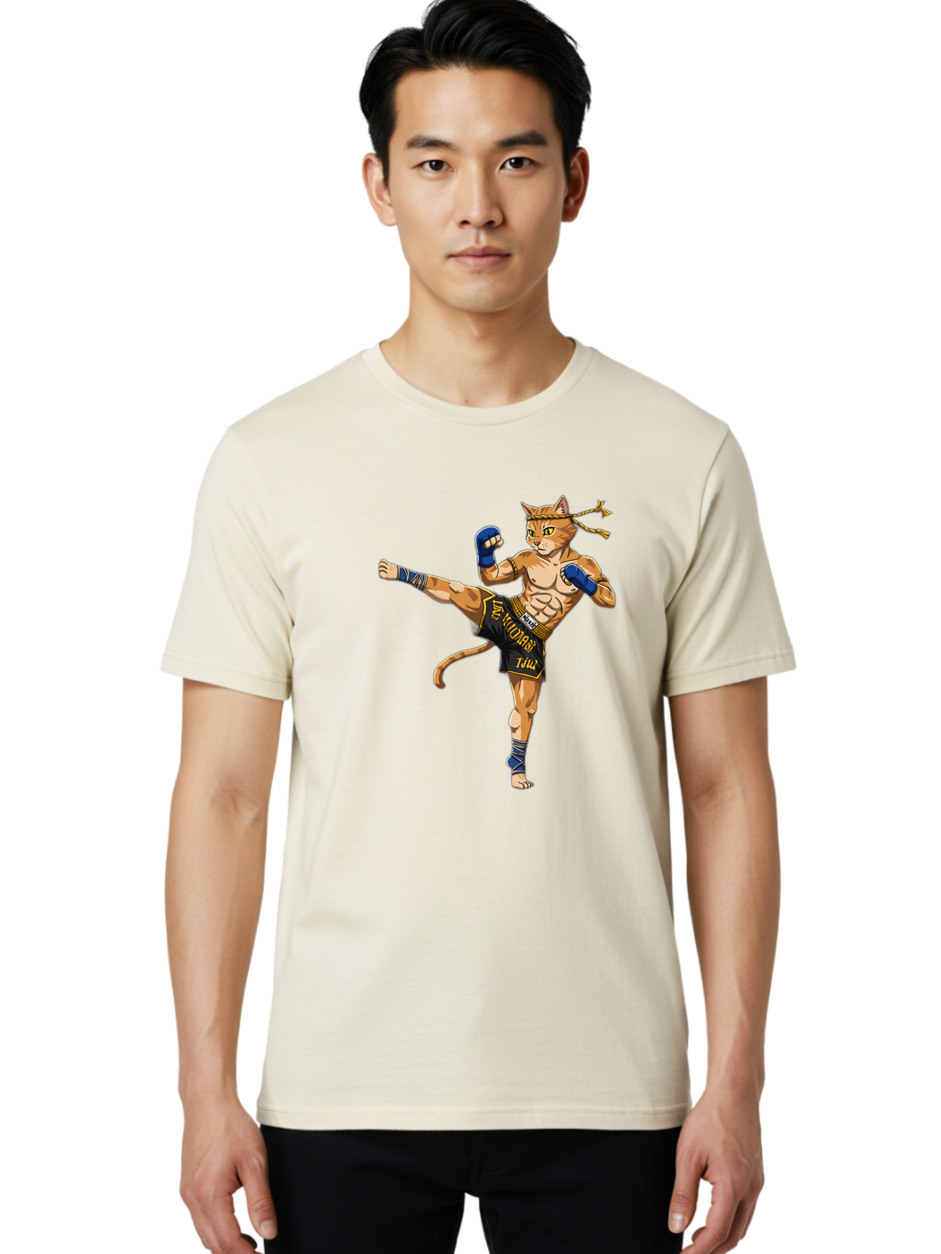 Muay-Thai-Cat-1 Men'S Graphic Tee, 100% Cotton, Comfortable Casual Summer Wear, Machine Washable, Vintage Camera, Old Camera, Antique Camera, Black Camera, Classic Photography, Photography Equipment, Nostalgic Device, Film Camera, Camera Art Bam941 26