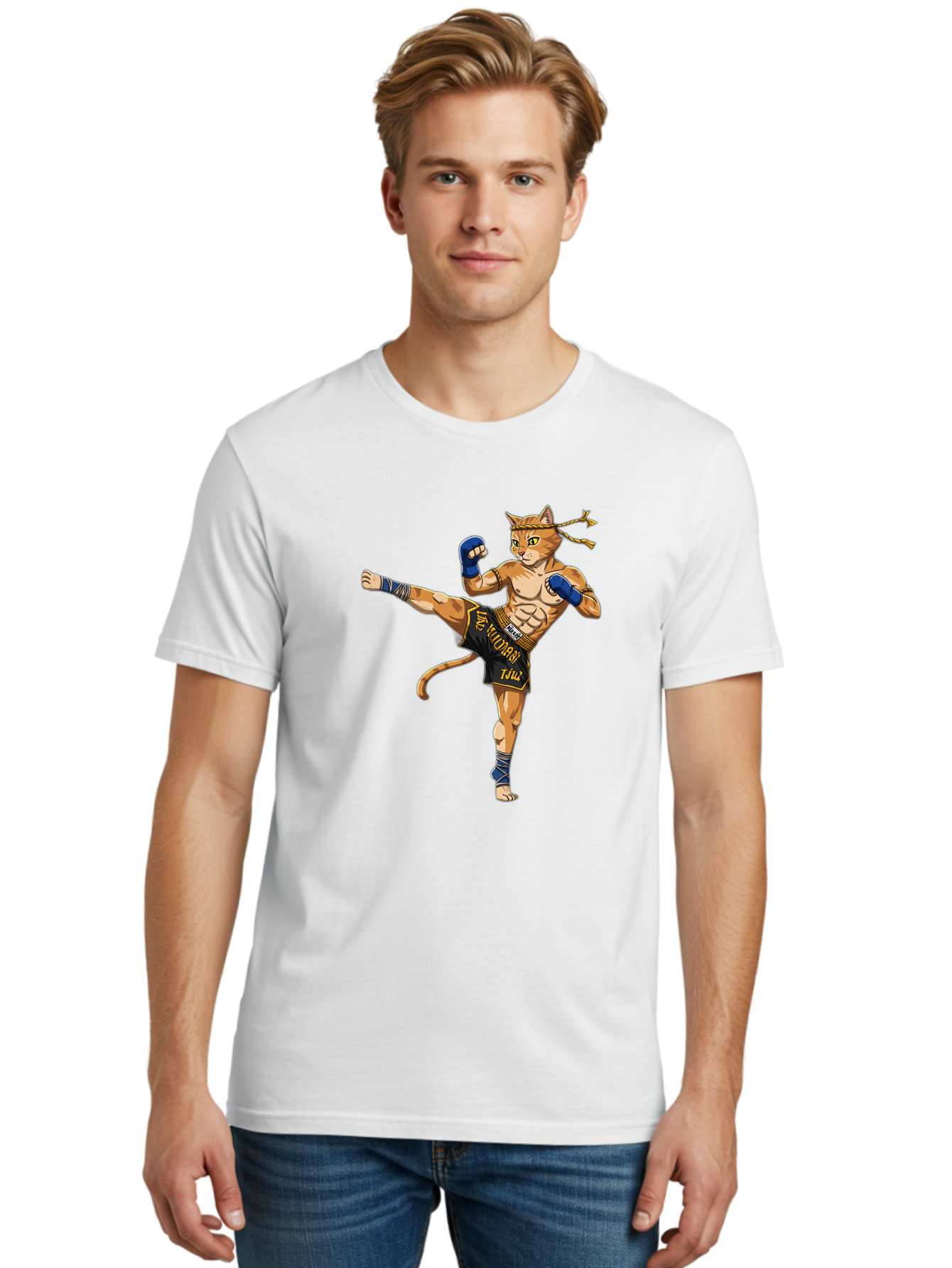 Muay-Thai-Cat-1 Men'S Graphic Tee, 100% Cotton, Comfortable Casual Summer Wear, Machine Washable, Vintage Camera, Old Camera, Antique Camera, Black Camera, Classic Photography, Photography Equipment, Nostalgic Device, Film Camera, Camera Art Bam941 20