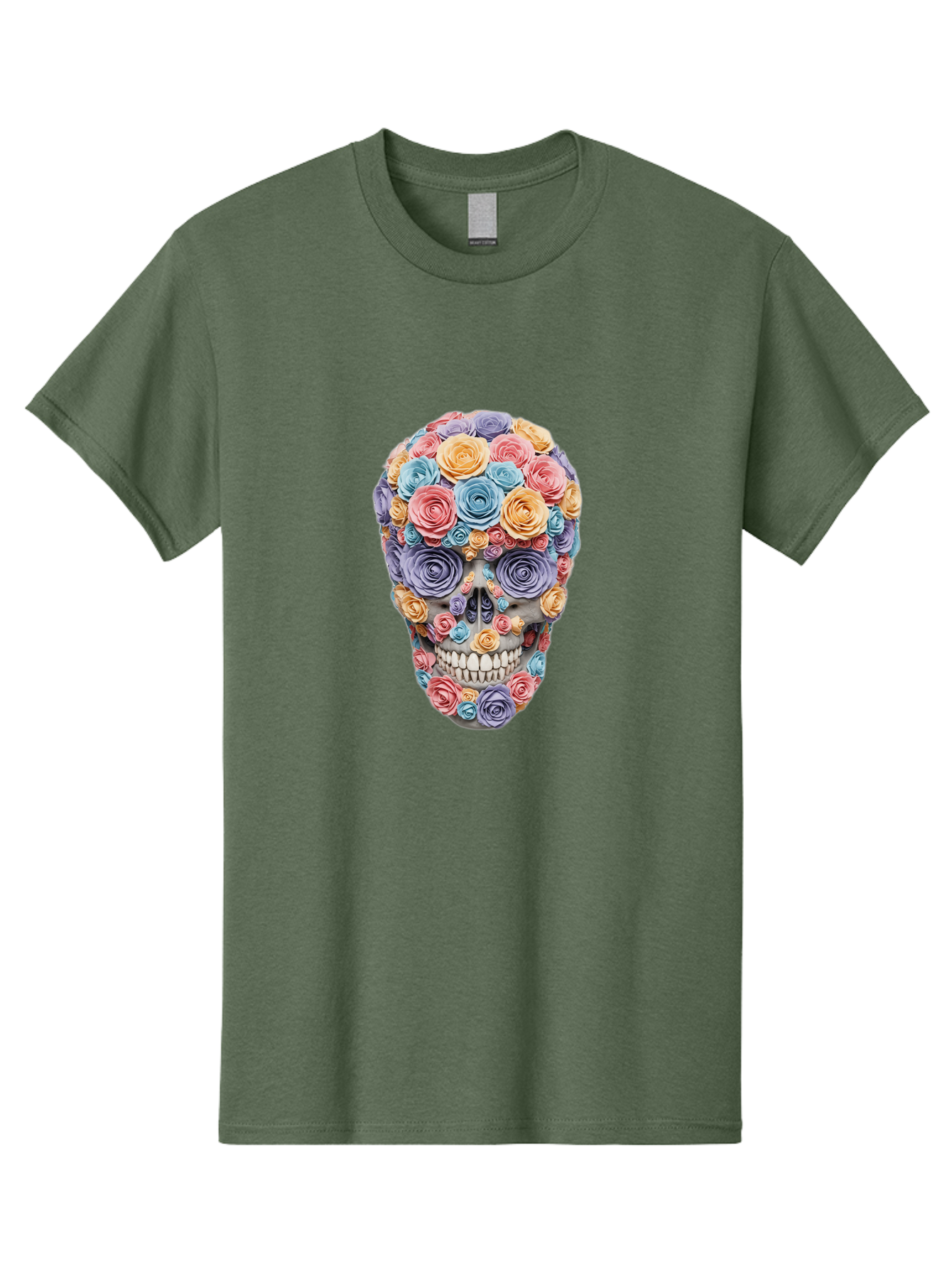 Multicolor-Floral-Skull-1 Men'S Graphic Tee, 100% Cotton, Comfortable Casual Summer Wear, Machine Washable, Vintage Camera, Old Camera, Antique Camera, Black Camera, Classic Photography, Photography Equipment, Nostalgic Device, Film Camera, Bam957 15