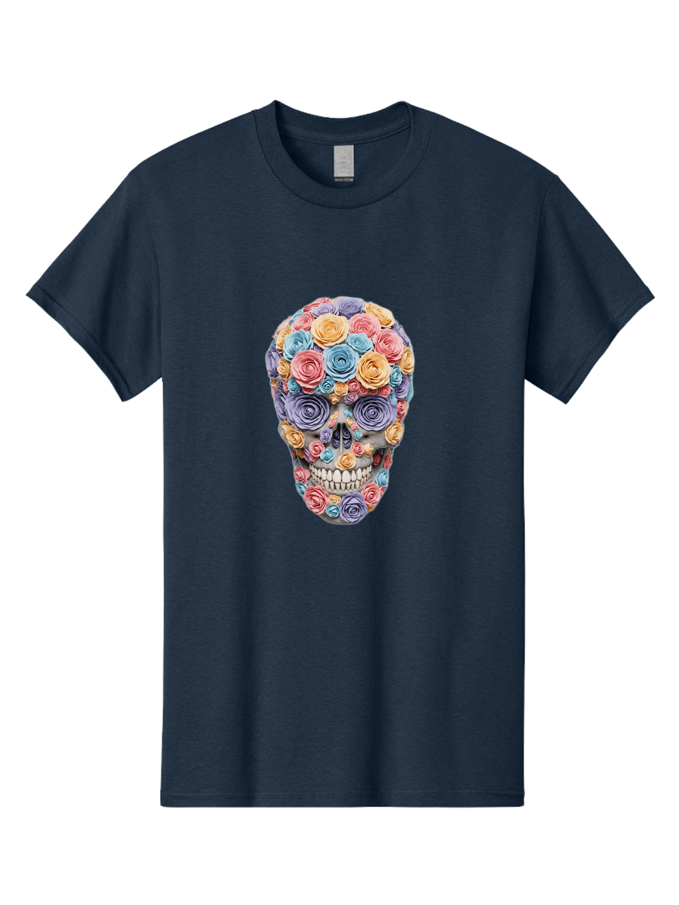 Multicolor-Floral-Skull-1 Men'S Graphic Tee, 100% Cotton, Comfortable Casual Summer Wear, Machine Washable, Vintage Camera, Old Camera, Antique Camera, Black Camera, Classic Photography, Photography Equipment, Nostalgic Device, Film Camera, Bam957 10