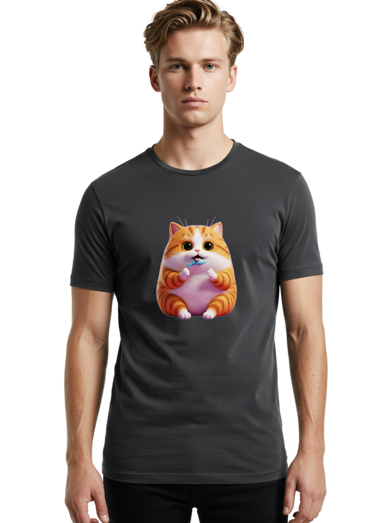 Orange-Tabby-Cat-1 Men'S Graphic Tee, 100% Cotton, Comfortable Casual Summer Wear, Machine Washable, Vintage Camera, Old Camera, Antique Camera, Black Camera, Classic Photography, Photography Equipment, Nostalgic Device, Film Camera, Ban003 19