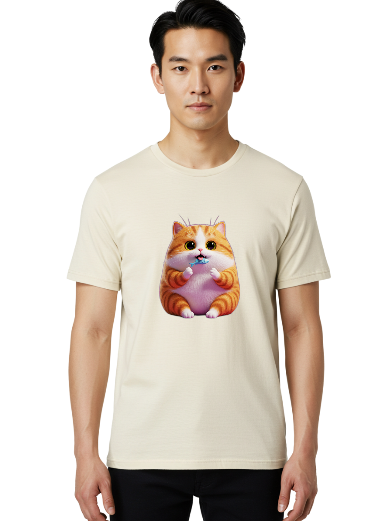 Orange-Tabby-Cat-1 Men'S Graphic Tee, 100% Cotton, Comfortable Casual Summer Wear, Machine Washable, Vintage Camera, Old Camera, Antique Camera, Black Camera, Classic Photography, Photography Equipment, Nostalgic Device, Film Camera, Ban003 21